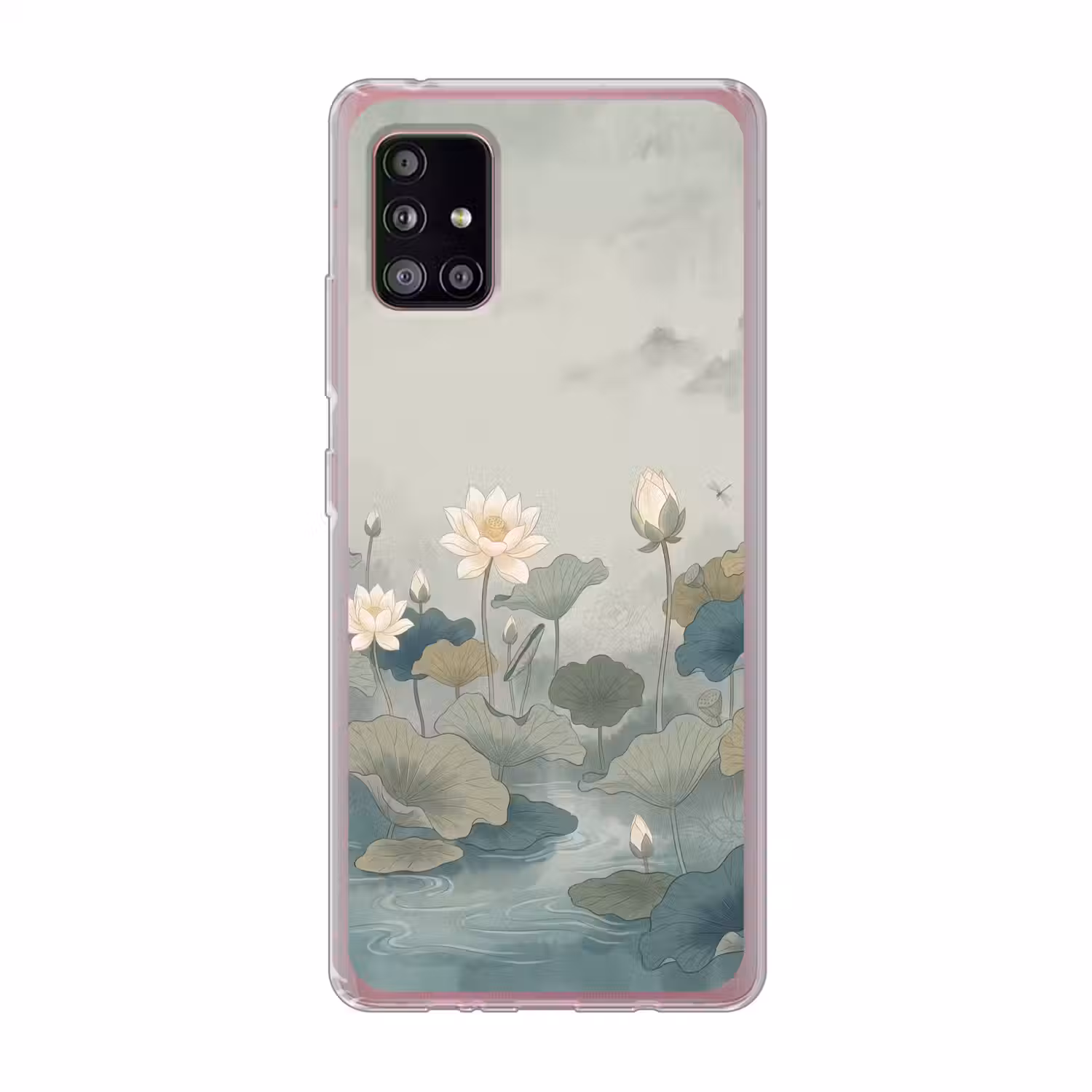 Lotus - Bloemen - Groen Telefoonhoesje Samsung Galaxy A51 5G klein -3d
