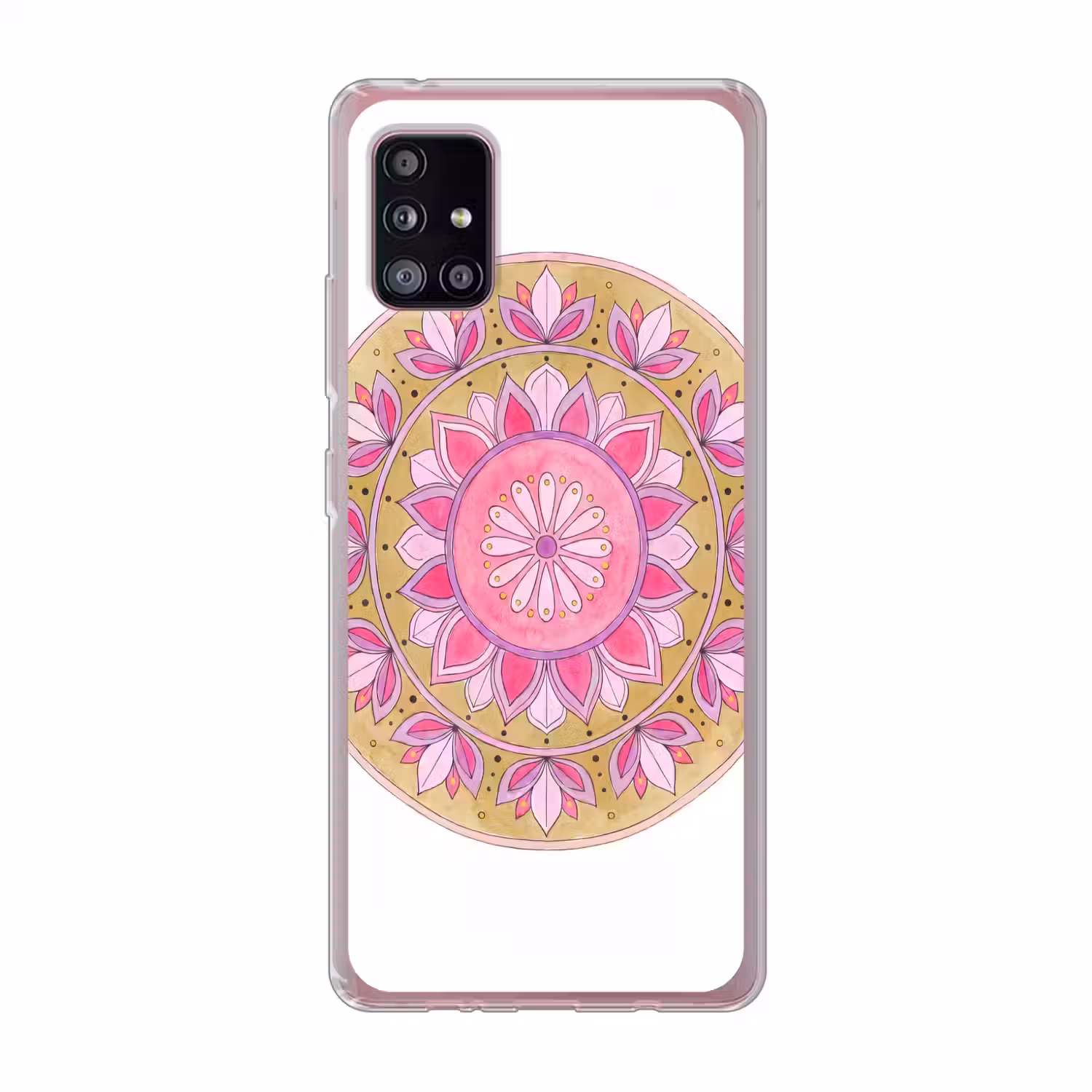 Mandala - Patroon - Kunst - Aquarel - Roze Telefoonhoesje Samsung Galaxy A51 5G klein -3d