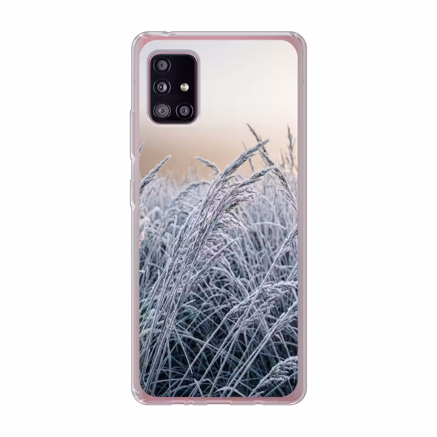 Rijp - Gras - Kristallen - Winter - Minimalistisch Telefoonhoesje Samsung Galaxy A51 5G klein -3d