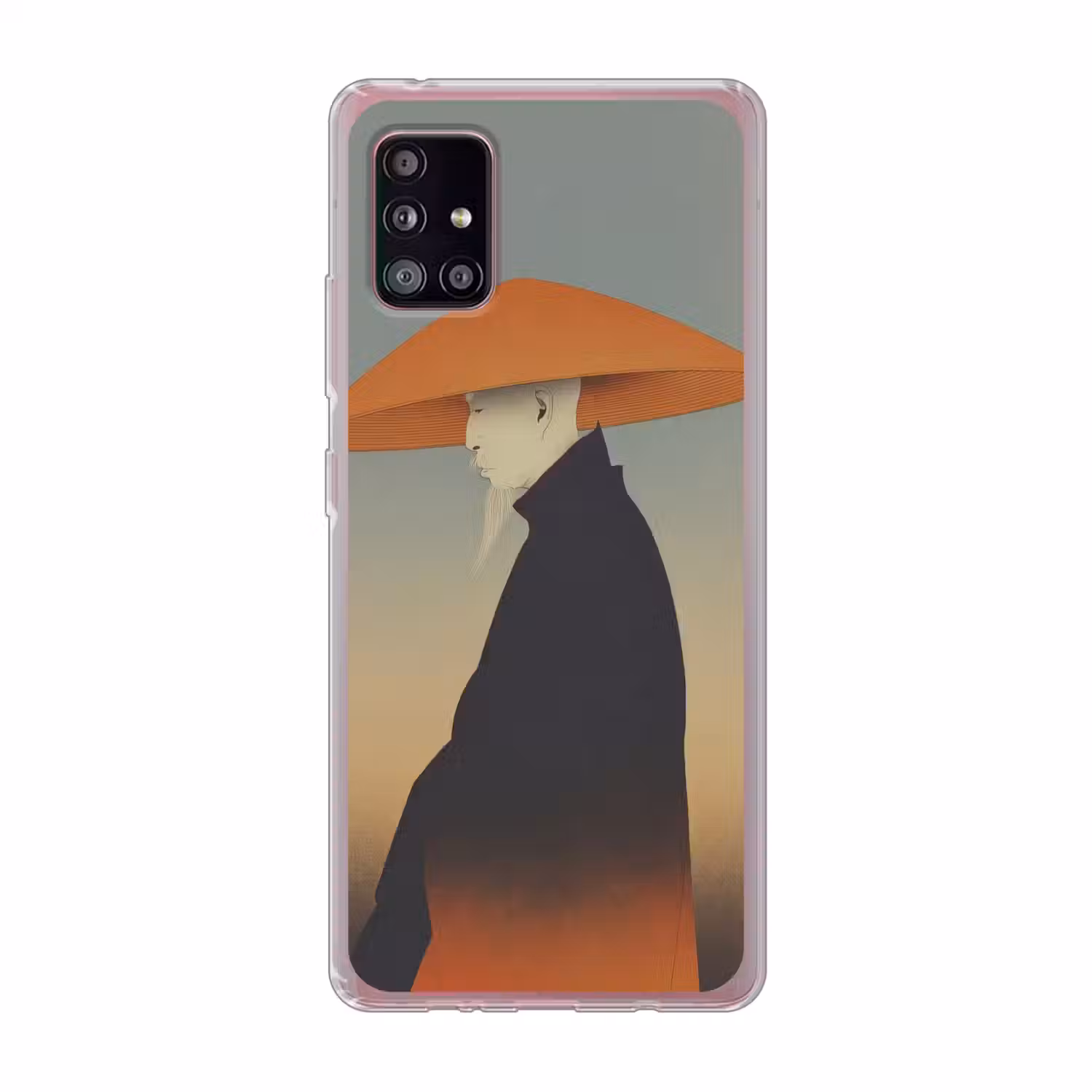Minimalistisch - Silhouet - Oranje Telefoonhoesje Samsung Galaxy A51 5G klein -3d