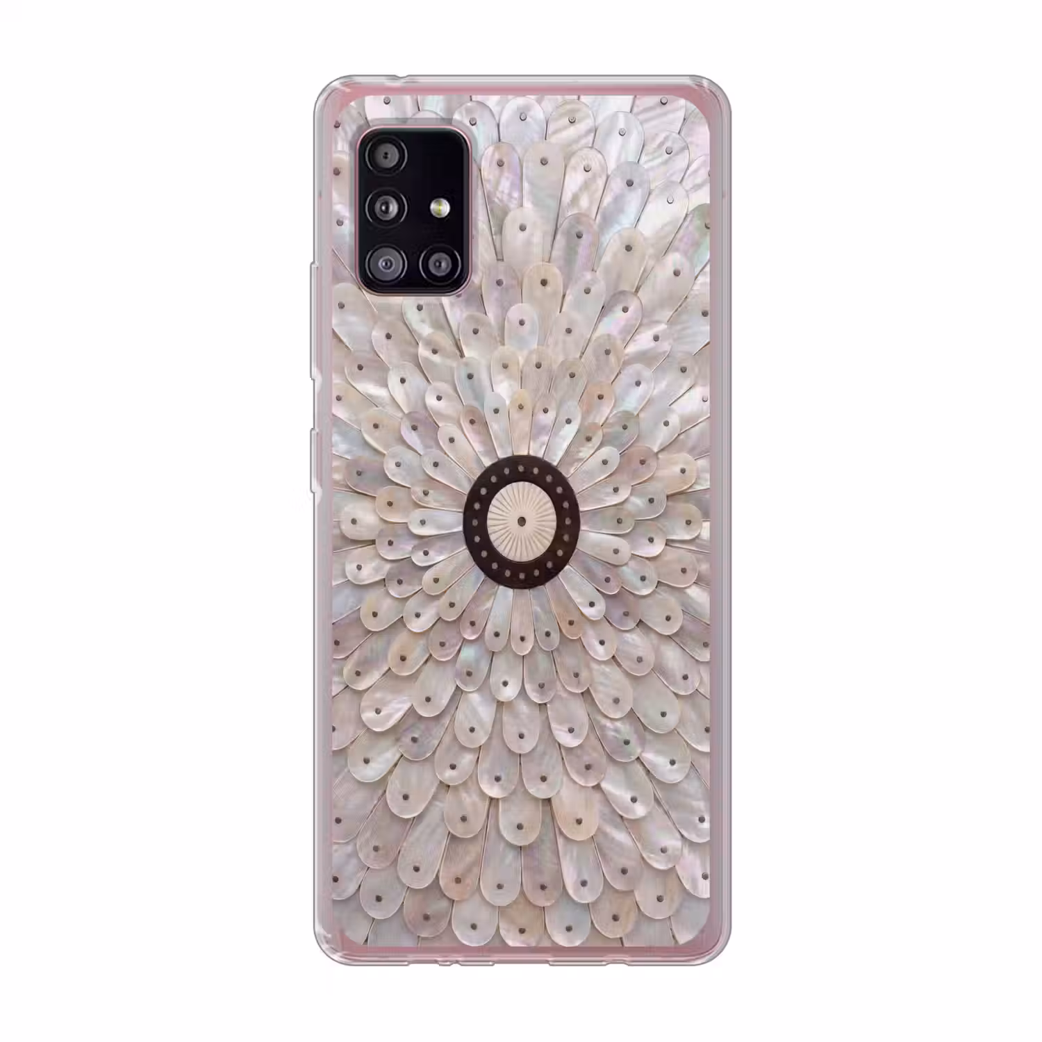 Parelmoer - Patroon - Decoratie - Ambacht - Wit Telefoonhoesje Samsung Galaxy A51 5G klein -3d