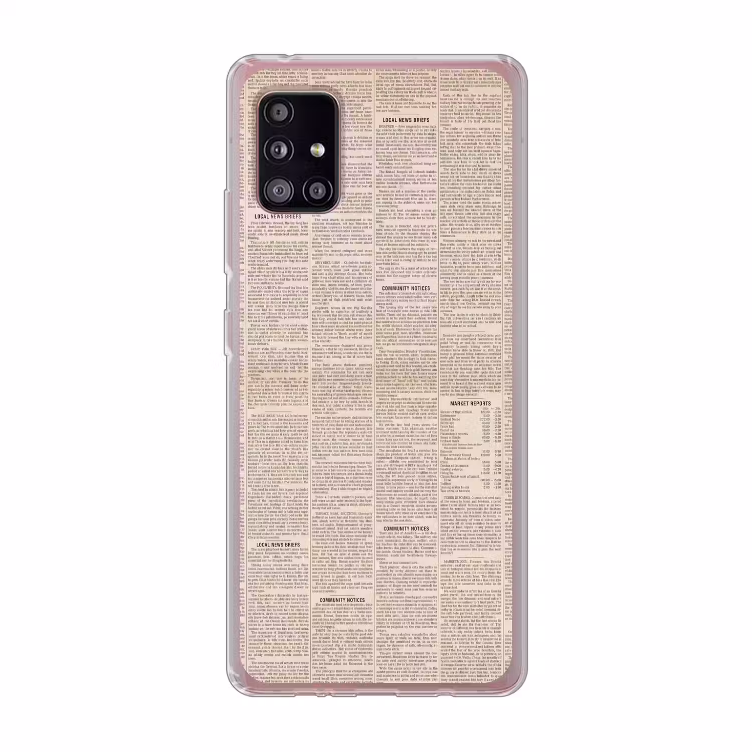 Krant - Nieuws - Historisch - Vintage - Beige Telefoonhoesje Samsung Galaxy A51 5G klein -3d