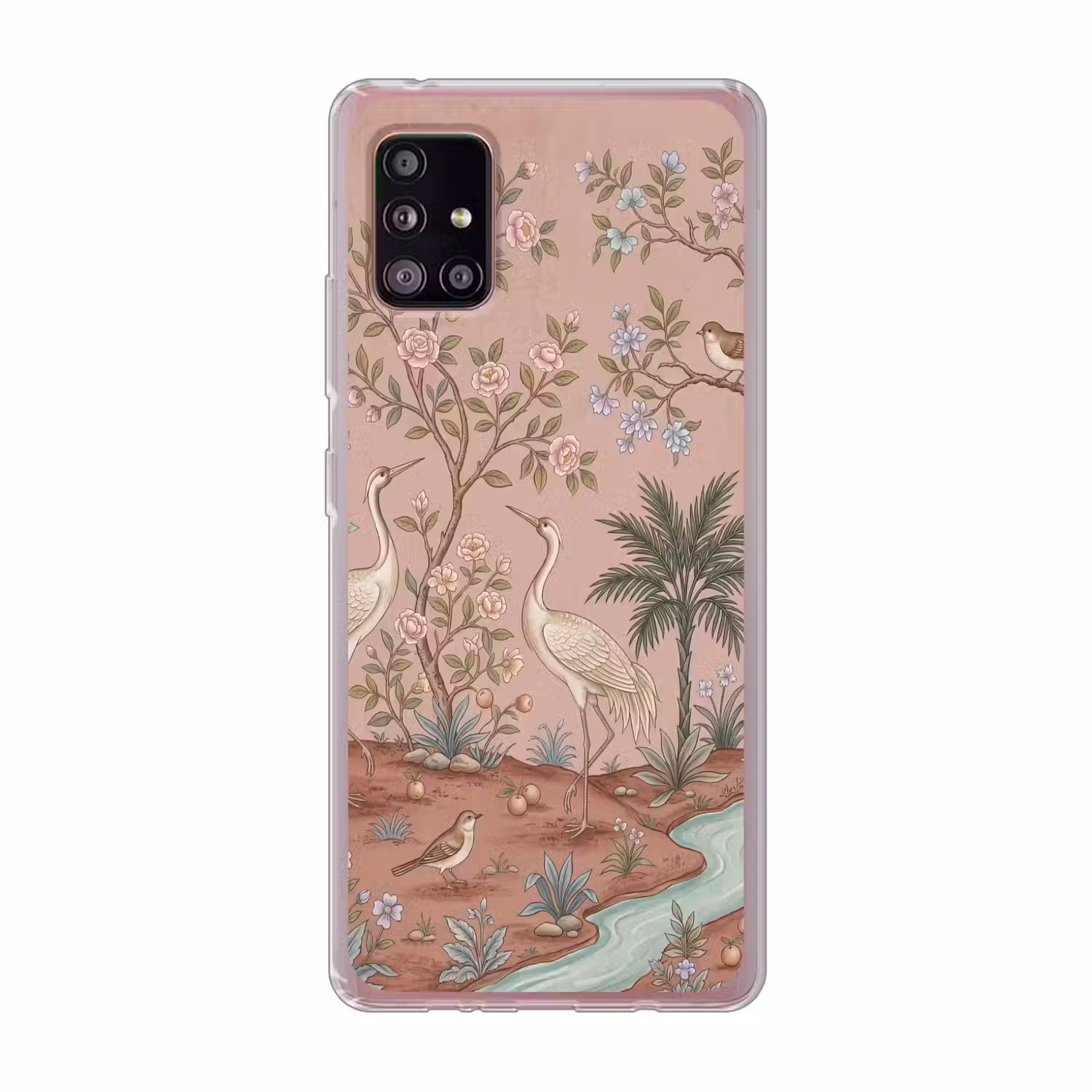 Nostalgisch - Reigers - Roze Telefoonhoesje Samsung Galaxy A51 5G klein -3d