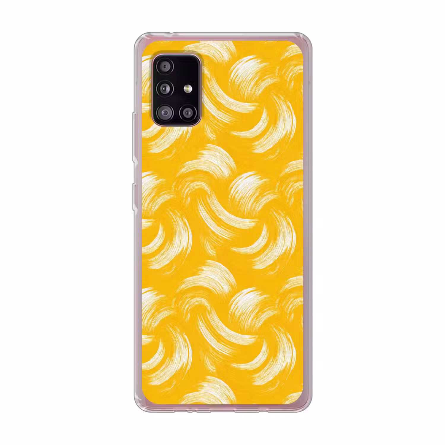 Verfstreken - Abstract - Dynamisch - Geel Telefoonhoesje Samsung Galaxy A51 5G klein 373 -3d