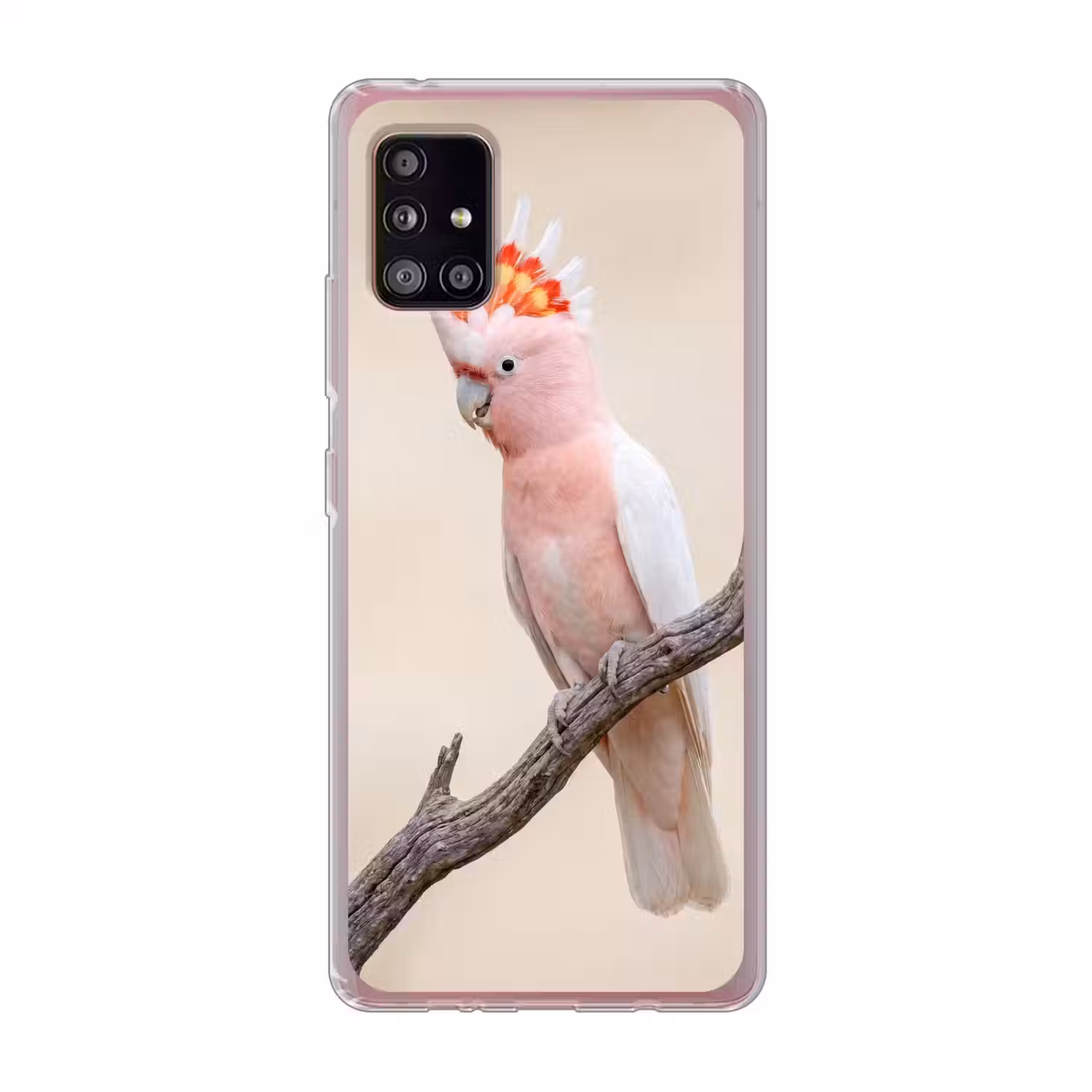Papagaai - Tak - Roze Telefoonhoesje Samsung Galaxy A51 5G klein -3d