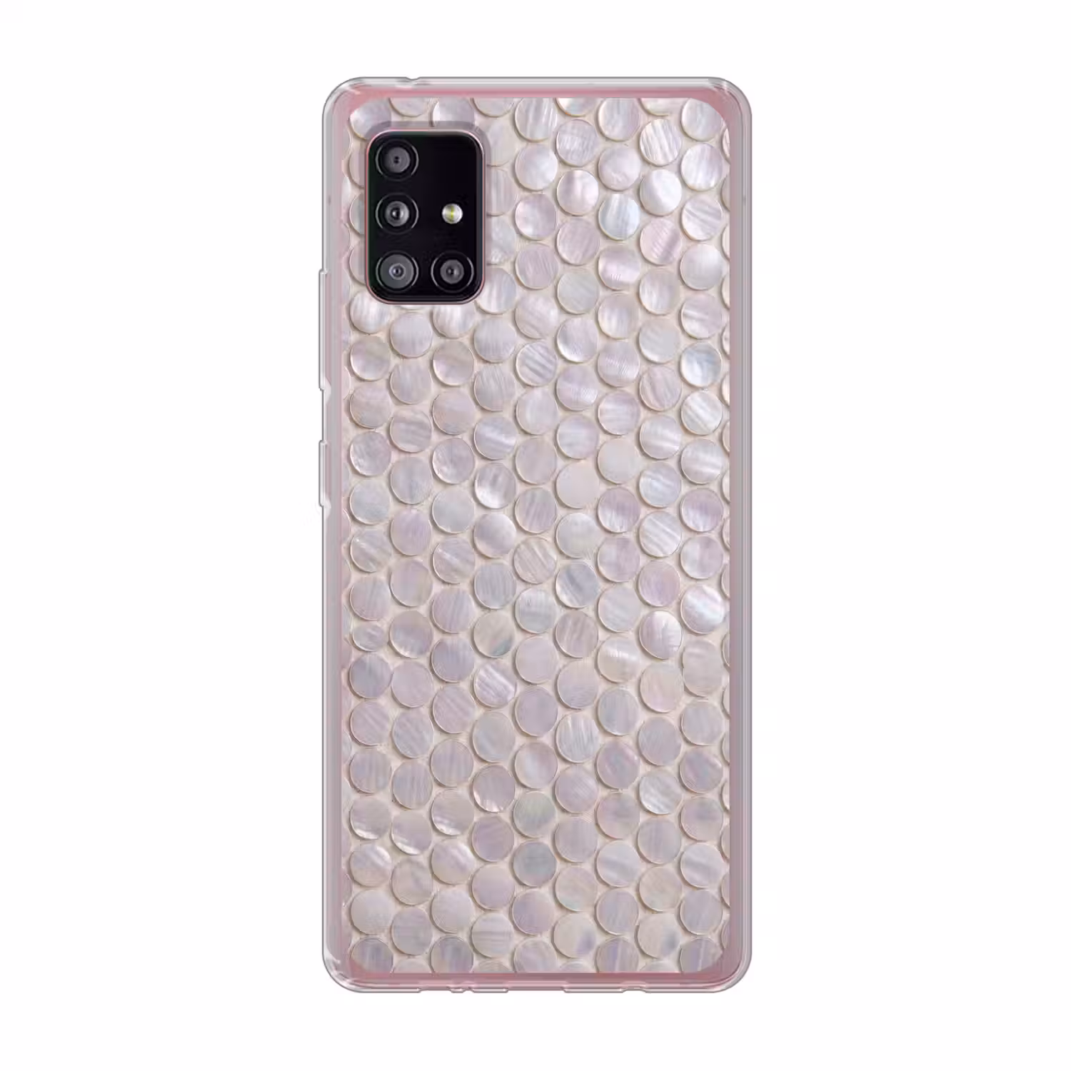 Patroon - Cirkels - Abstract - Modern - Wit Telefoonhoesje Samsung Galaxy A51 5G klein -3d