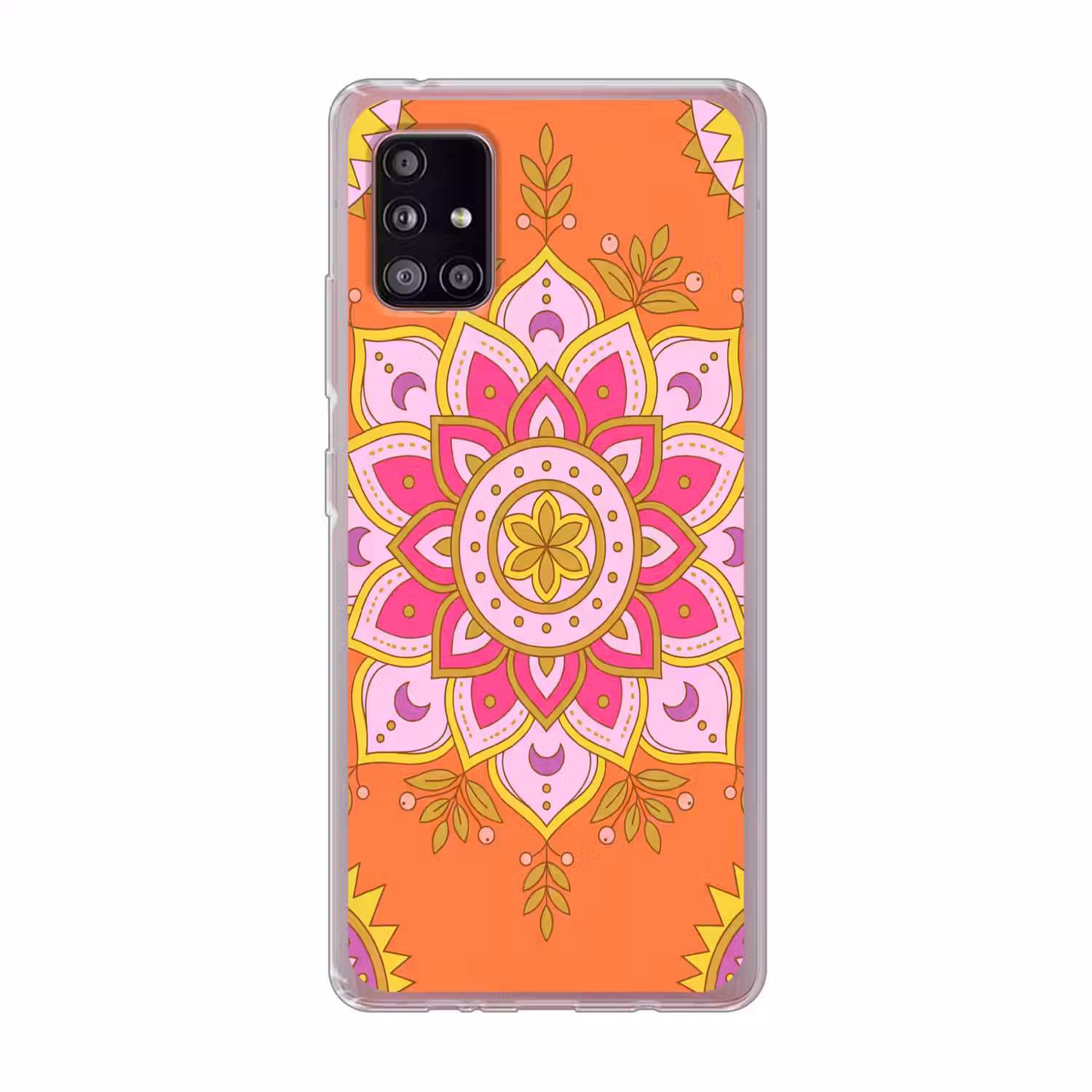 Patroon - Bloemmotief - Decoratie - Abstract - Roze Telefoonhoesje Samsung Galaxy A51 5G klein -3d