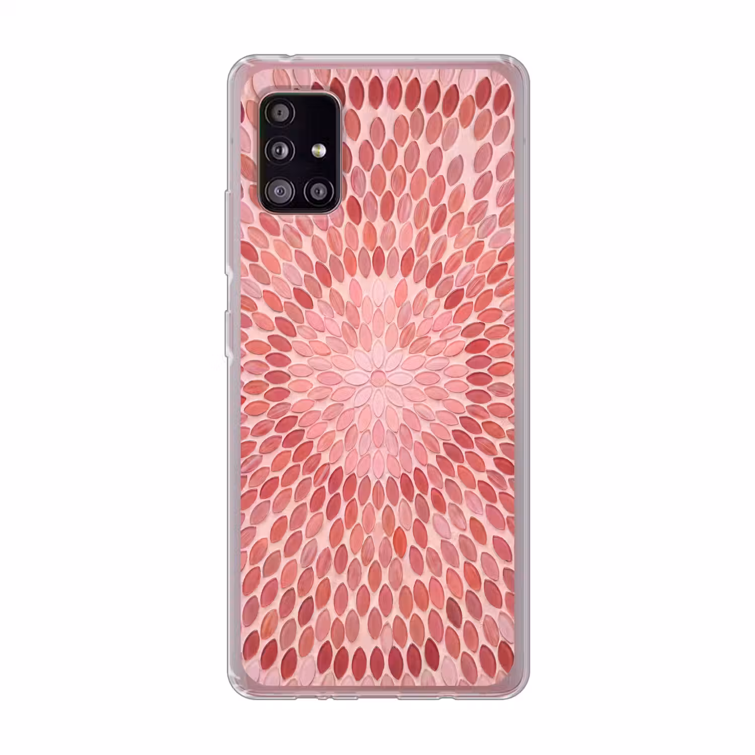 Patroon - Mozaïek - Ovaal - Abstract - Roze Telefoonhoesje Samsung Galaxy A51 5G klein -3d