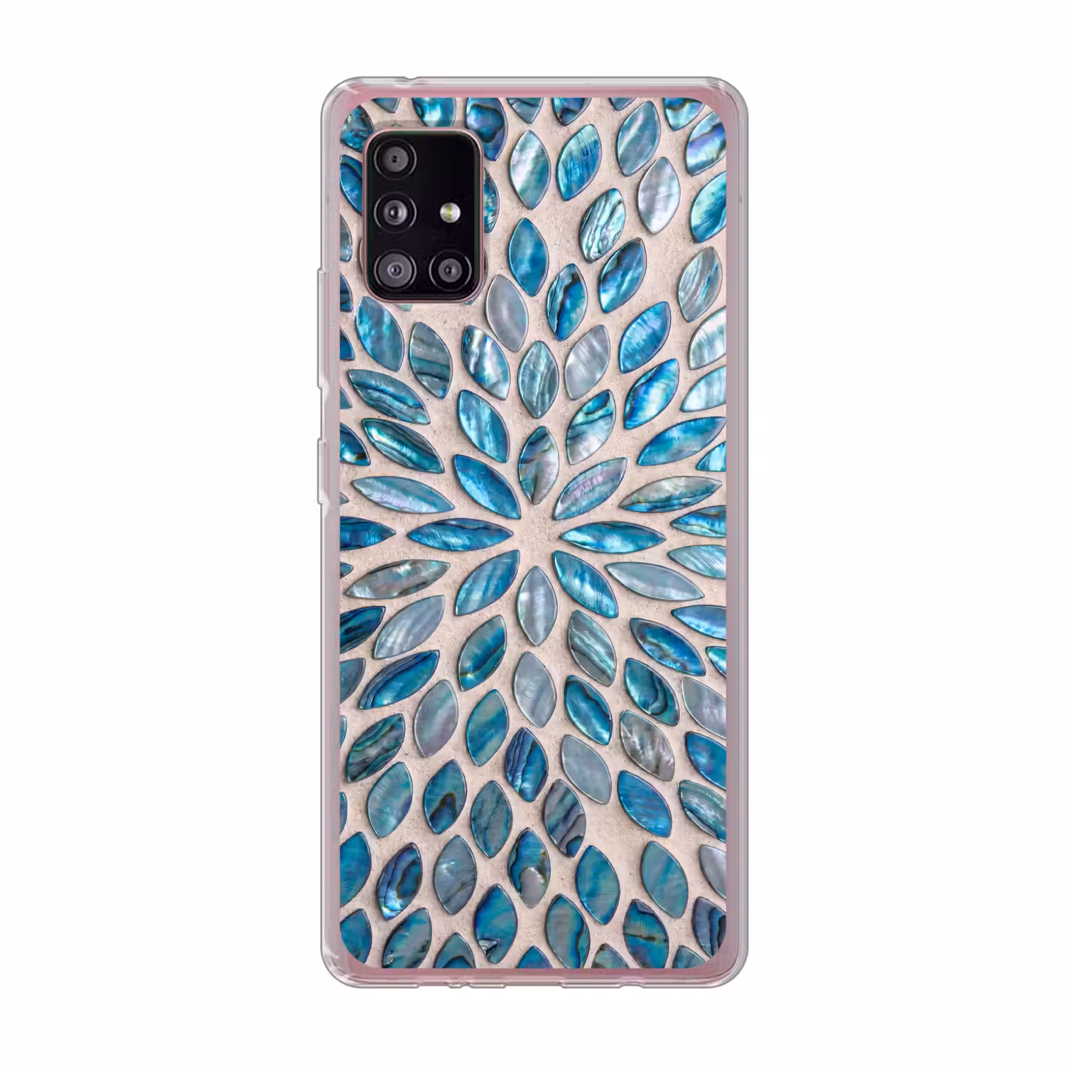 Patroon - Glans - Abstract - Blauw - Decoratie Telefoonhoesje Samsung Galaxy A51 5G klein -3d