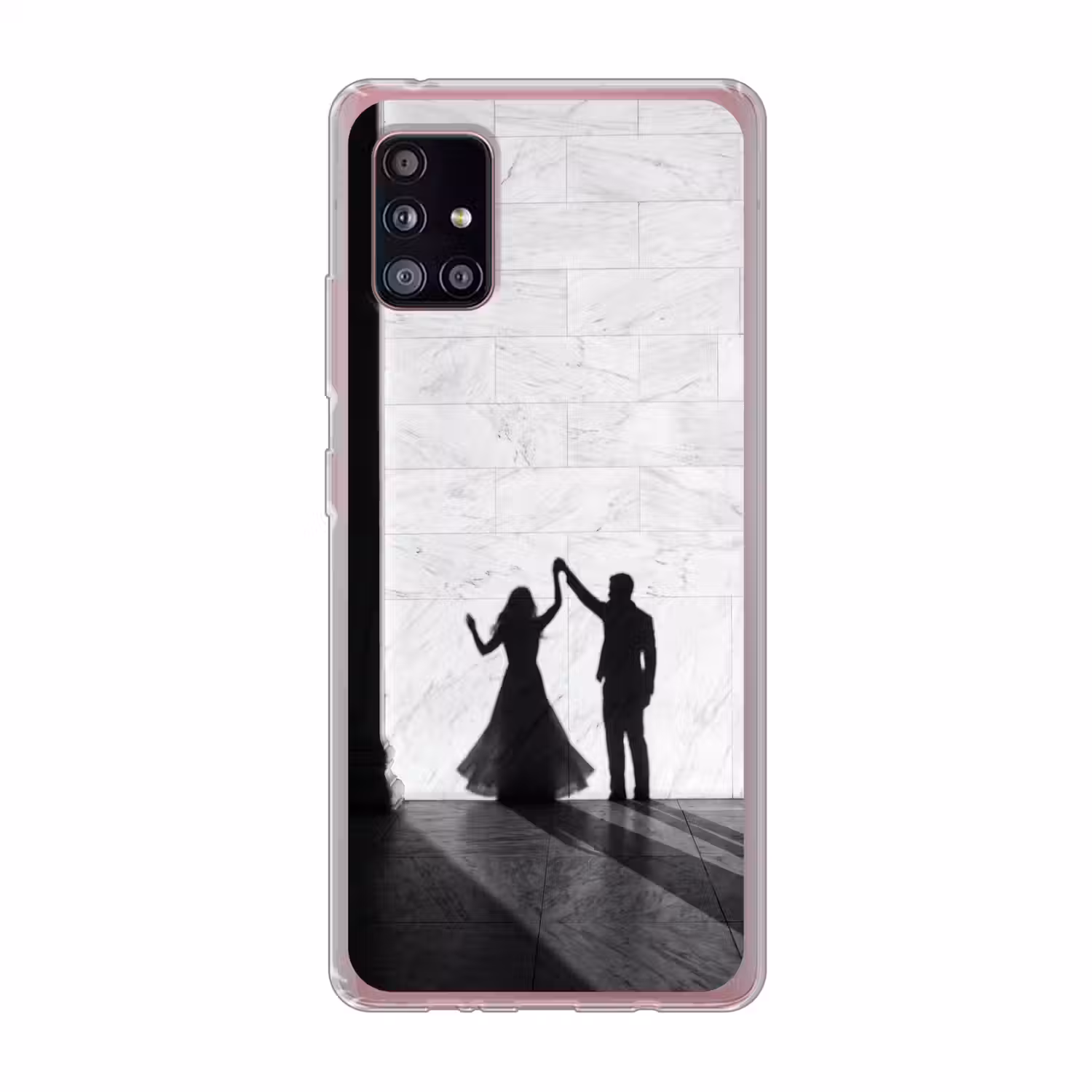 Mensen - Schaduw - Dans - Zwart-wit - Liefde Telefoonhoesje Samsung Galaxy A51 5G klein -3d