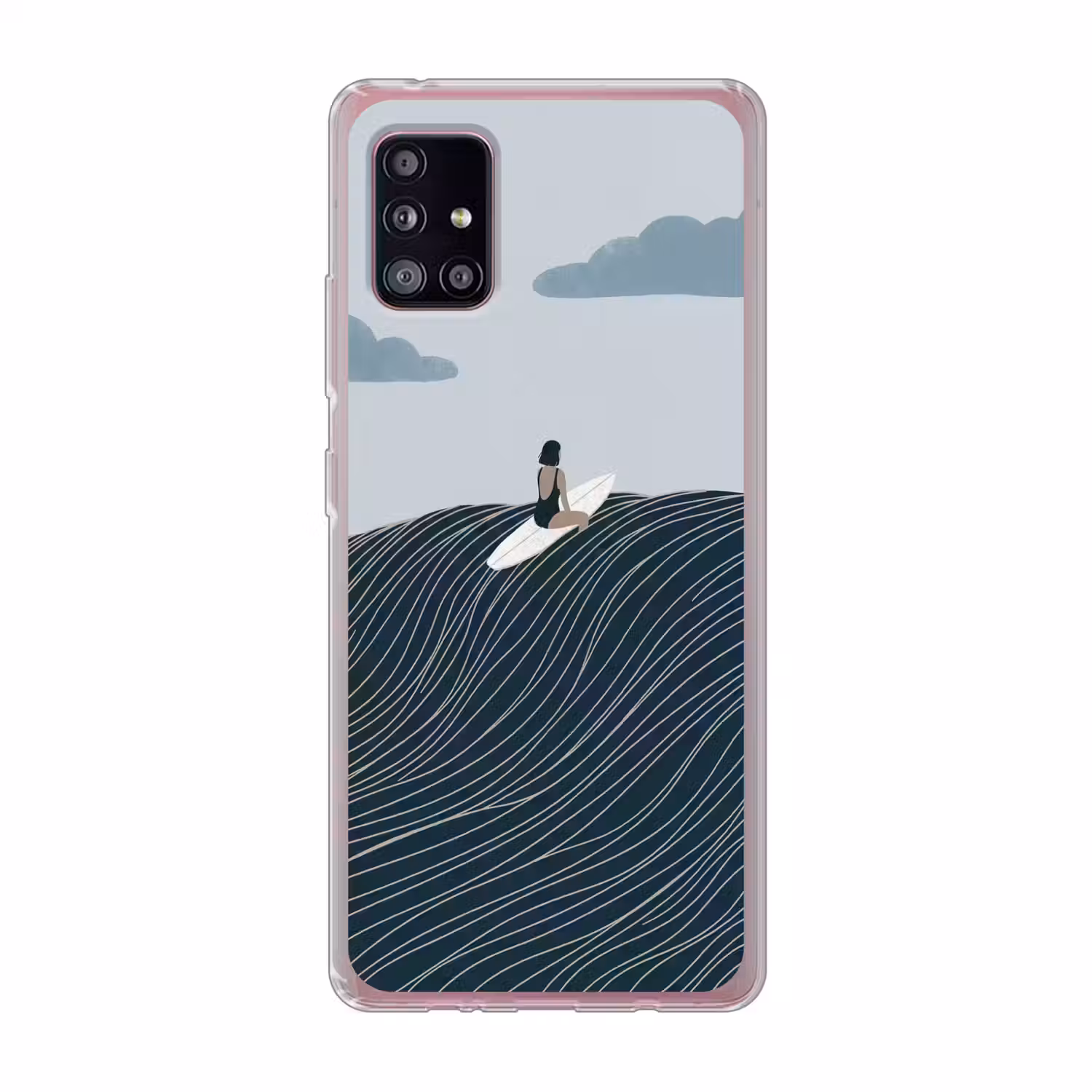 Persoon - Surfen - Oceaan - Natuur - Modern Telefoonhoesje Samsung Galaxy A51 5G klein -3d