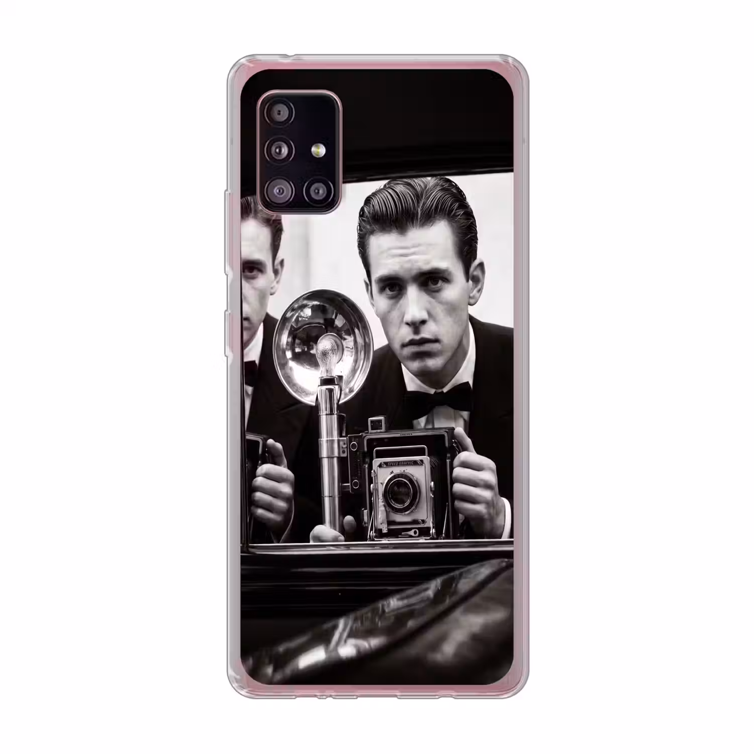 Fotograaf - Camera - Vintage - Journalistiek - Zwart-wit Telefoonhoesje Samsung Galaxy A51 5G klein -3d