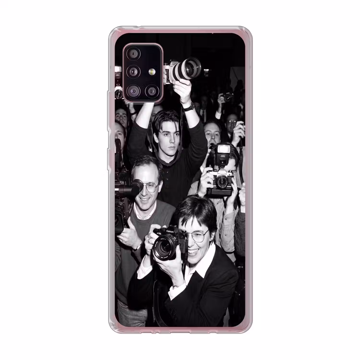 Fotografen - Menigte - Flitsers - Journalistiek Telefoonhoesje Samsung Galaxy A51 5G klein -3d