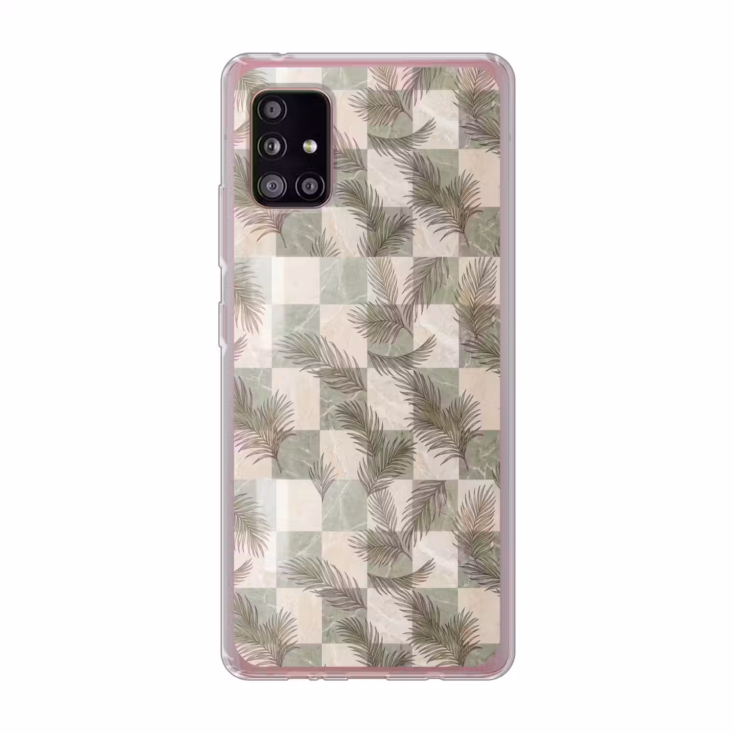 Planten - Bladeren - Marmer - Modern - Groen Telefoonhoesje Samsung Galaxy A51 5G klein -3d