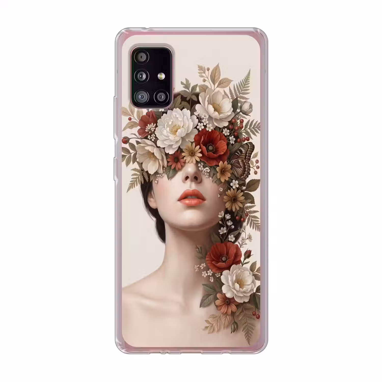 Portret - Bloemen - Cremé Telefoonhoesje Samsung Galaxy A51 5G klein -3d