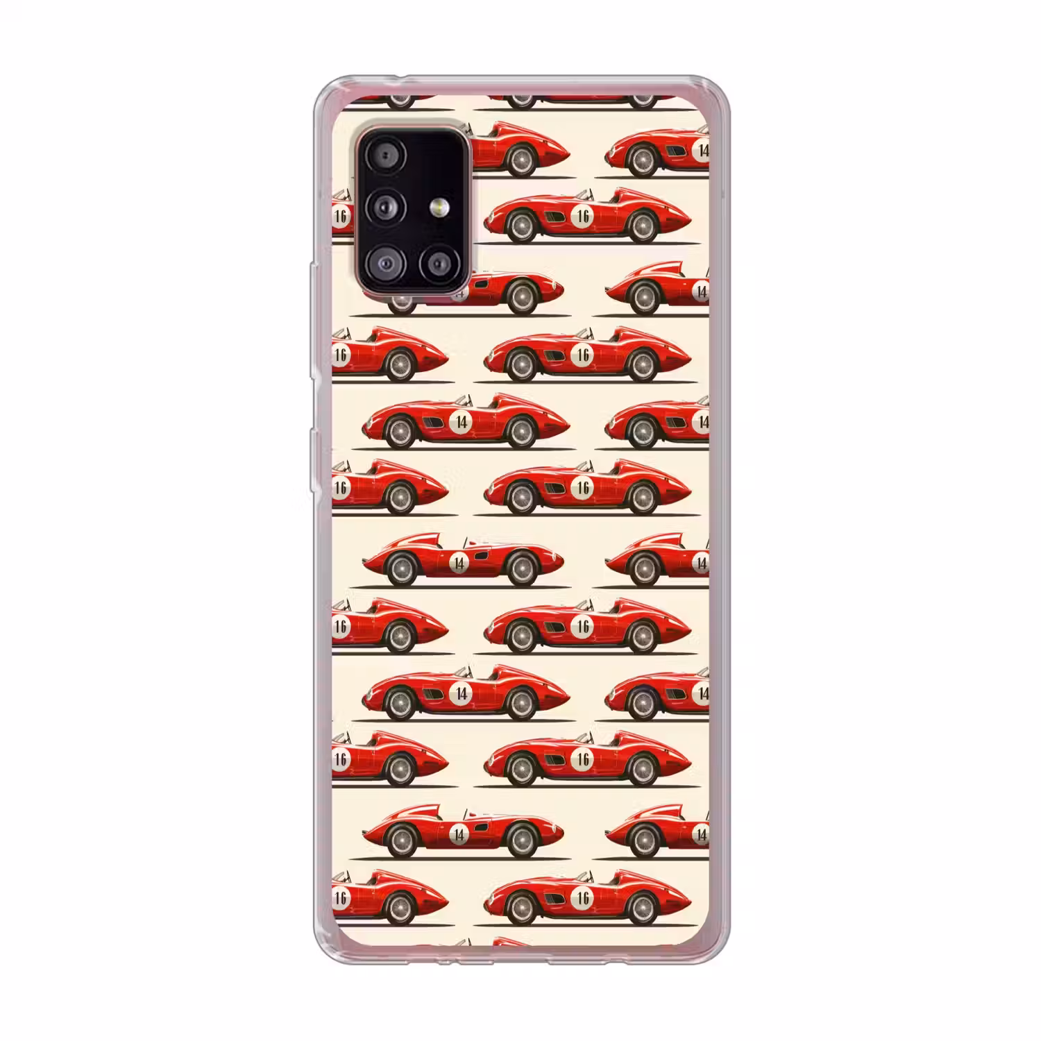 Raceauto - Retro - Rood Telefoonhoesje Samsung Galaxy A51 5G klein 373 -3d