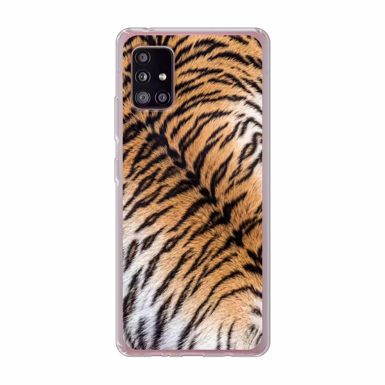 Realistisch - Tijgervacht - Zwart Telefoonhoesje Samsung Galaxy A51 5G klein -3d