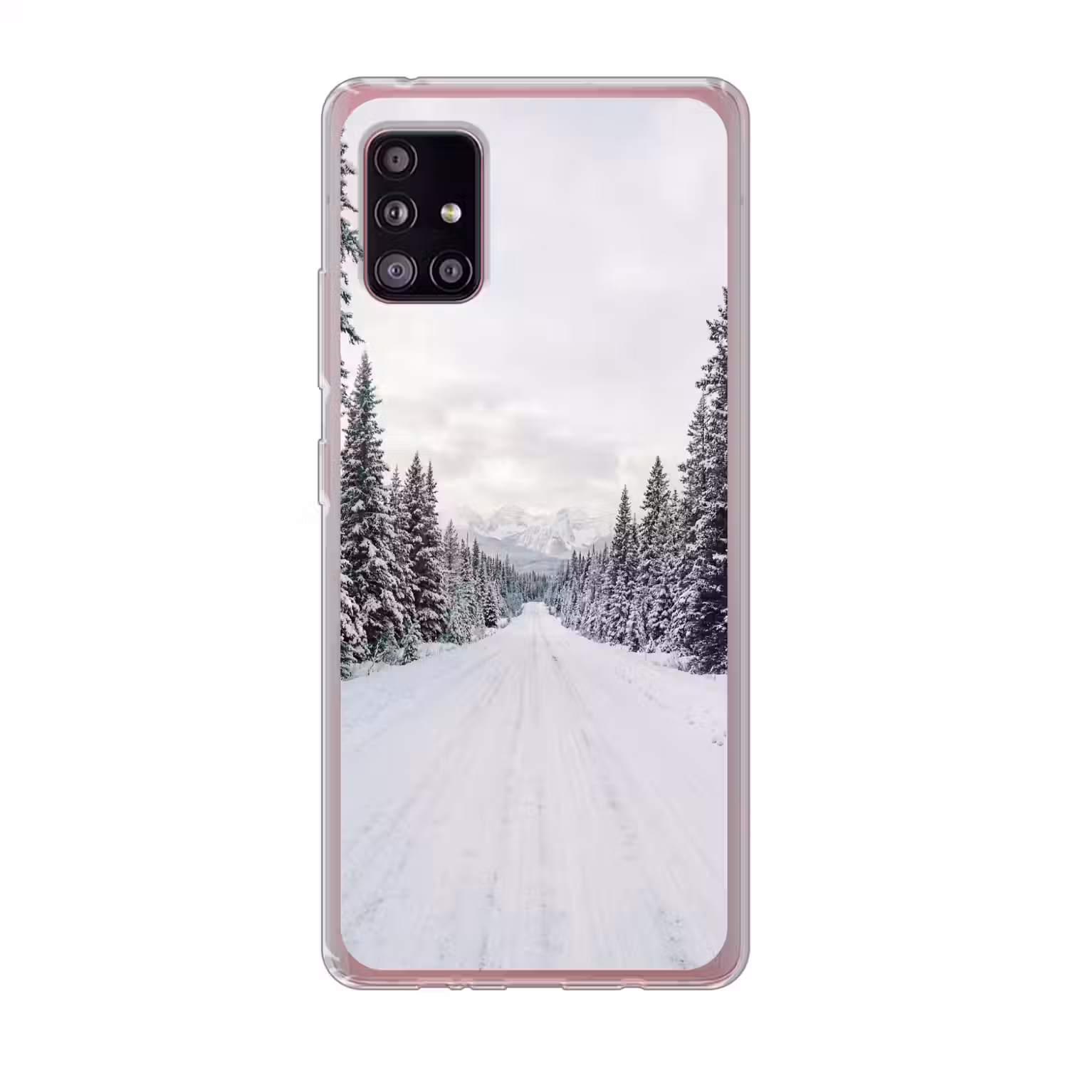 Weg - Sneeuw - Naaldbos - Winter - Avontuurlijk Telefoonhoesje Samsung Galaxy A51 5G klein -3d
