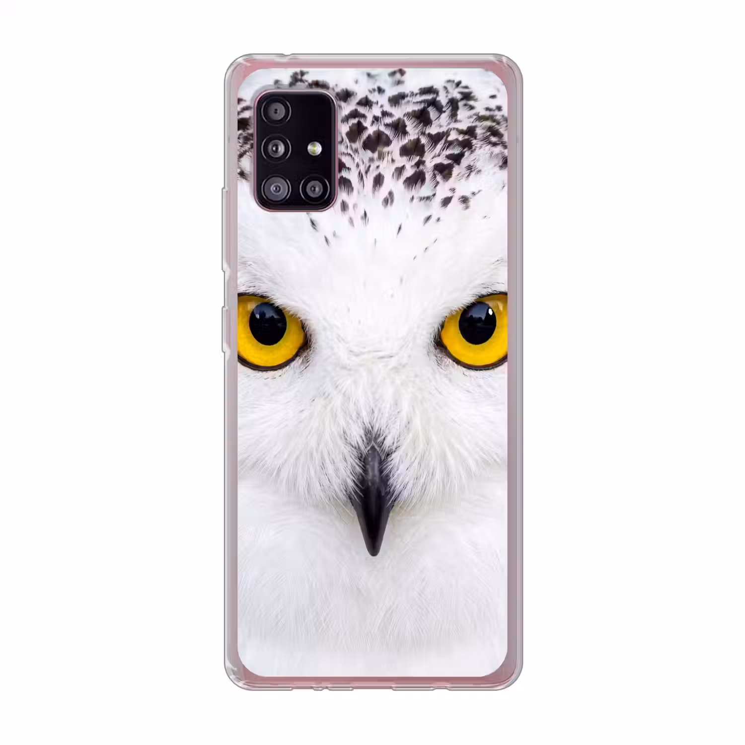 Sneeuwuil - Portret - Geel Telefoonhoesje Samsung Galaxy A51 5G klein -3d