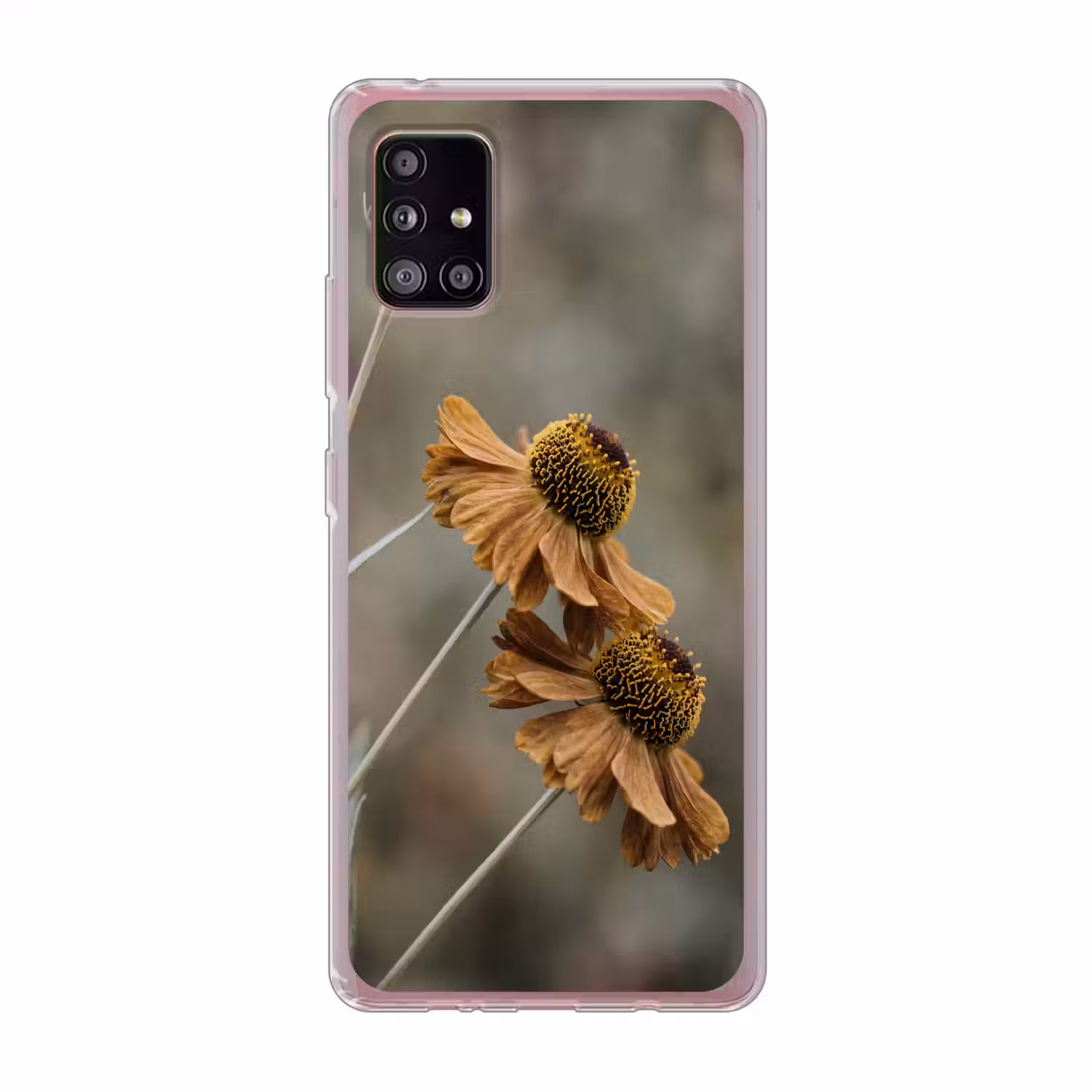 Zonnehoed - Droogbloemen - Geel - Warm Telefoonhoesje Samsung Galaxy A51 5G klein -3d