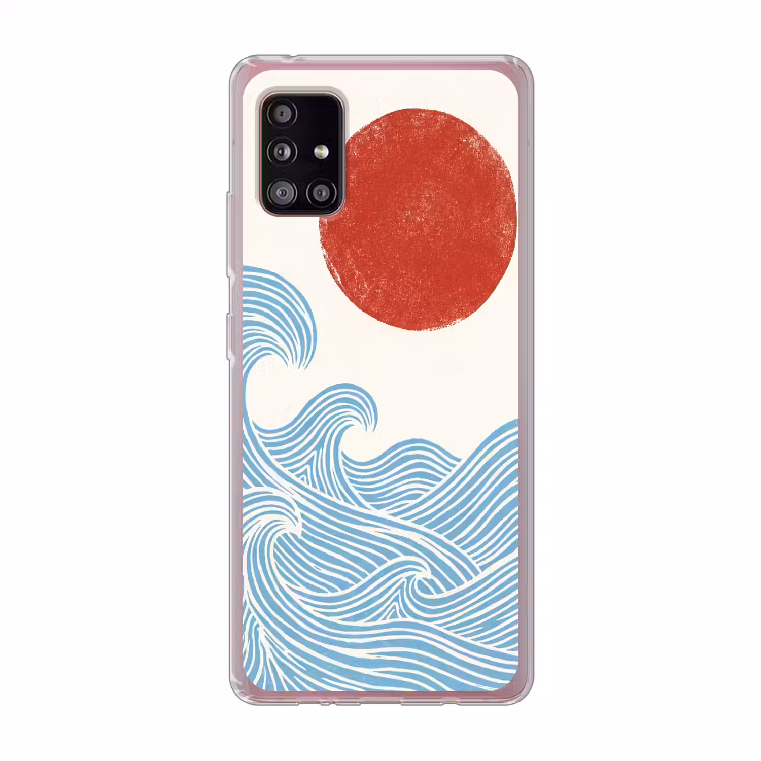 Zon - Golven - Oceaan - Abstract - Rood Telefoonhoesje Samsung Galaxy A51 5G klein -3d