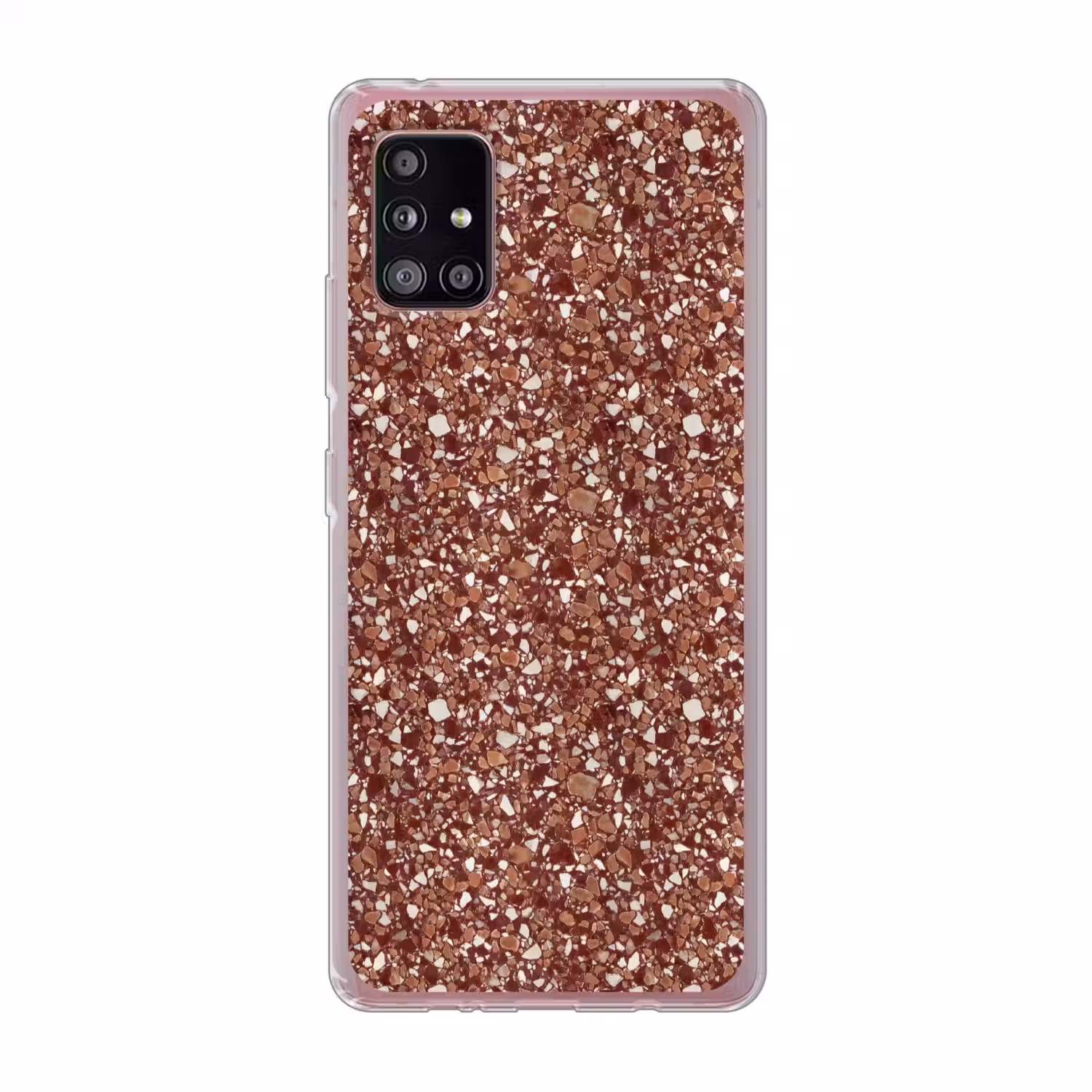 Terrazzo - Patroon - Steentextuur - Roodbruin Telefoonhoesje Samsung Galaxy A51 5G klein 373 -3d