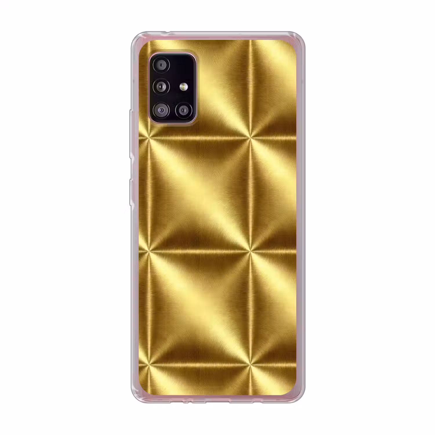 Textuur - Geborsteld Goud - Industrieel - Metallic Telefoonhoesje Samsung Galaxy A51 5G klein 373 -3d
