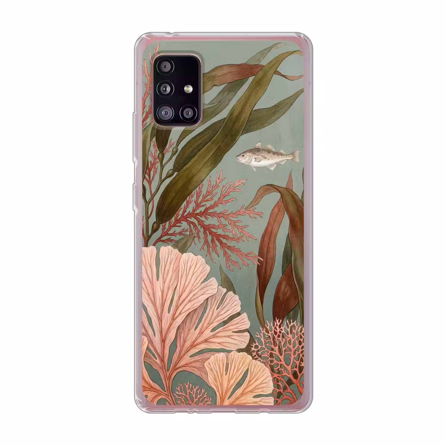 Onderwater - Planten - Vis - Vintage - Groen Telefoonhoesje Samsung Galaxy A51 5G klein -3d