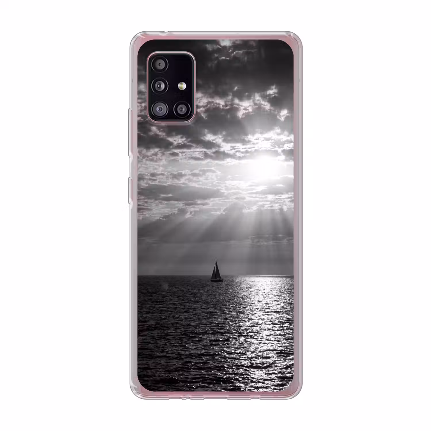 Water - Boot - Lucht - Natuur - Zwart-wit Telefoonhoesje Samsung Galaxy A51 5G klein -3d