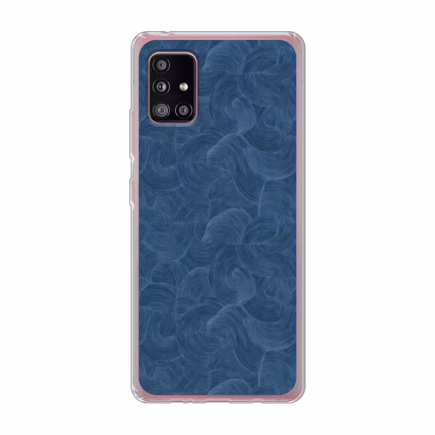 Golven - Textuur - Patroon - Blauw Telefoonhoesje Samsung Galaxy A51 5G klein 373 -3d