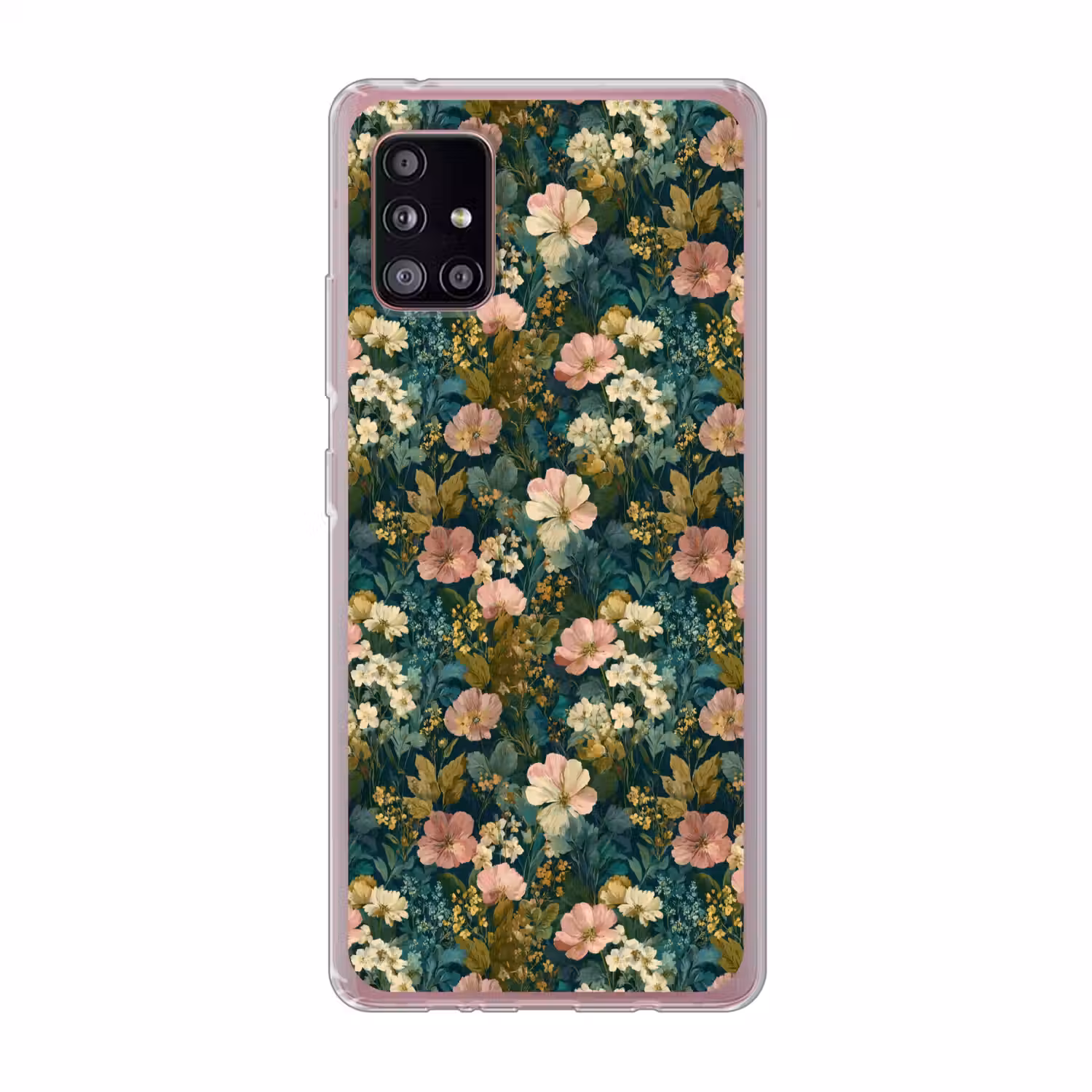 Wilde bloemen - Botanisch - Patroon - Roze - Romantisch Telefoonhoesje Samsung Galaxy A51 5G klein 373 -3d