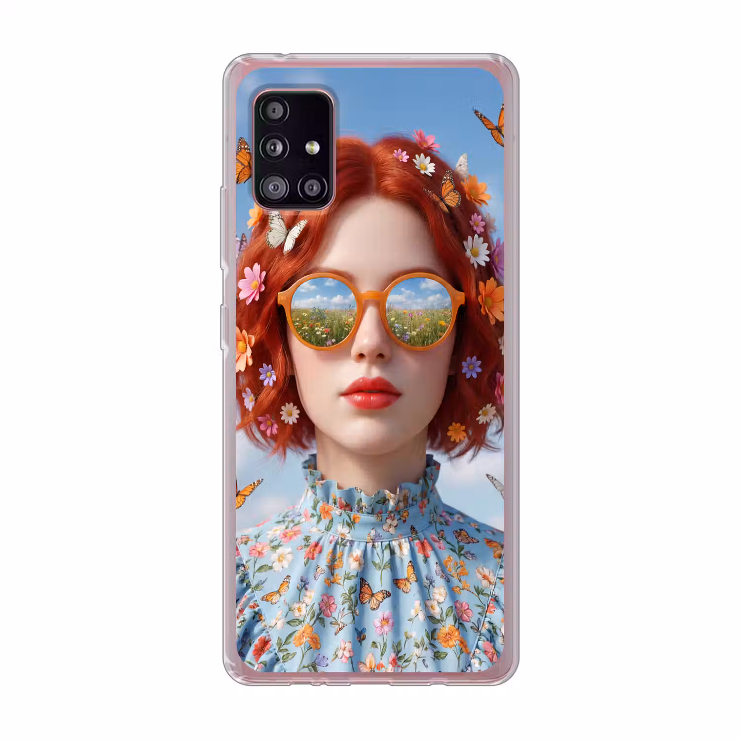 Vrouw - Bloemen - Zomer - Portret - Kleurrijk Telefoonhoesje Samsung Galaxy A51 5G klein -3d