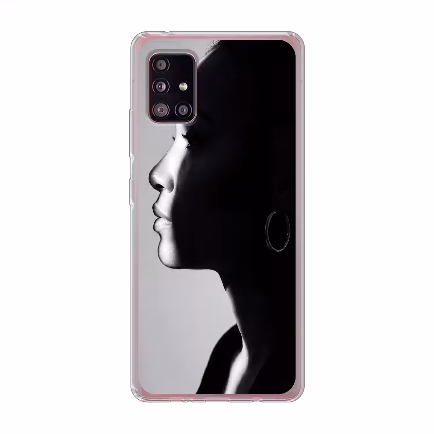 Vrouw - Profiel - Mensen - Zwart-wit Telefoonhoesje Samsung Galaxy A51 5G klein -3d