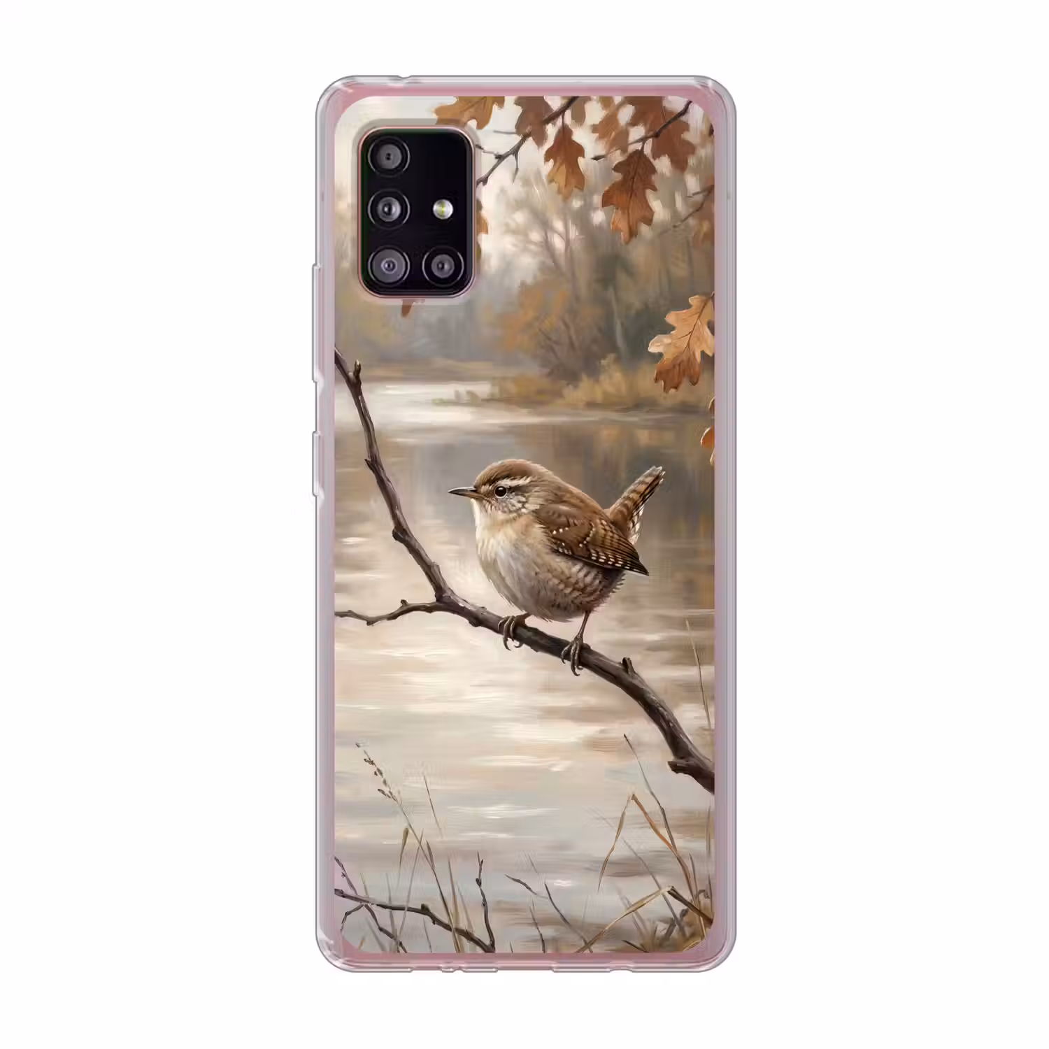 Winterkoninkje - Tak - Rivier - Natuur - Sfeervol Telefoonhoesje Samsung Galaxy A51 5G klein -3d