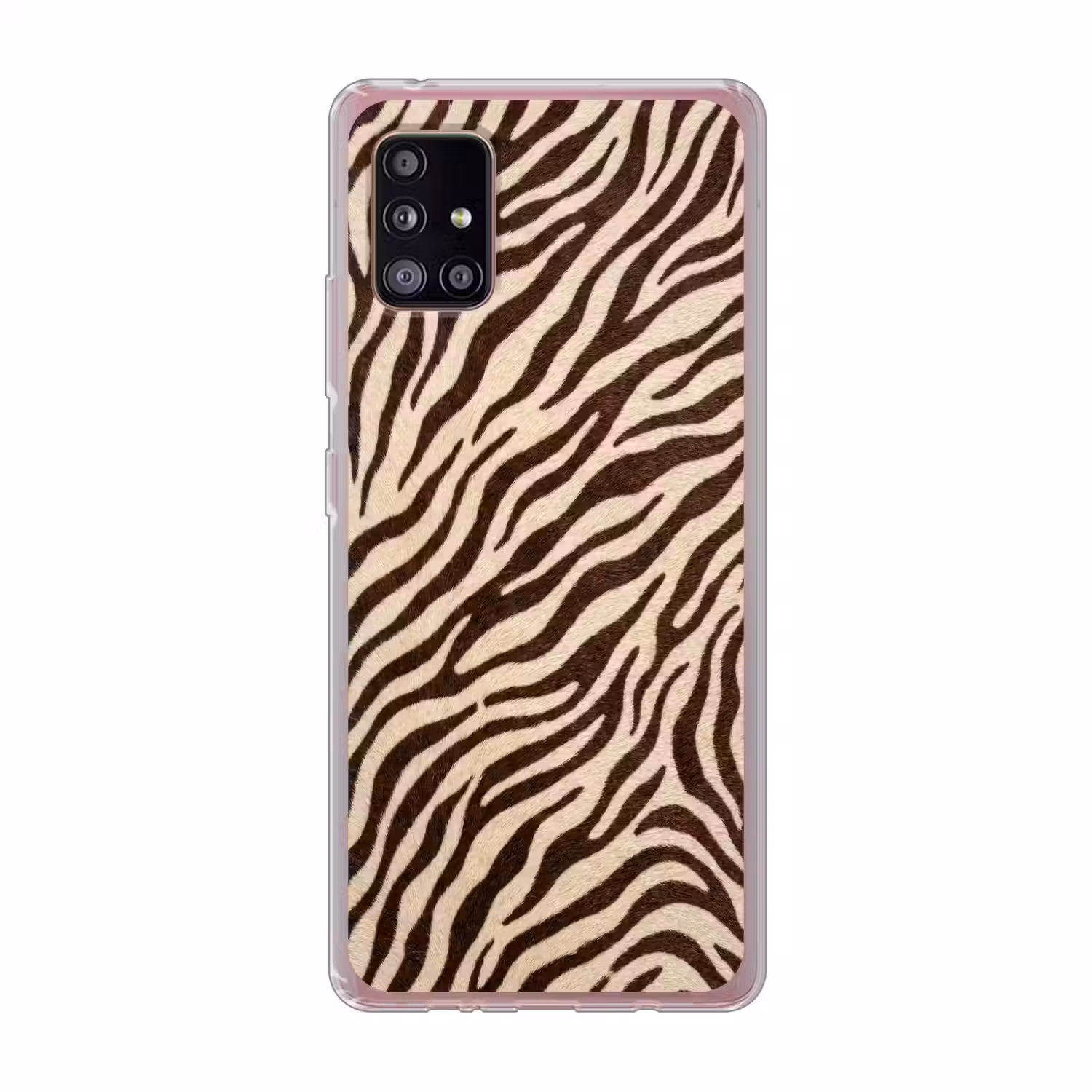 Zebra - Strepen - Bruin Telefoonhoesje Samsung Galaxy A51 5G klein -3d