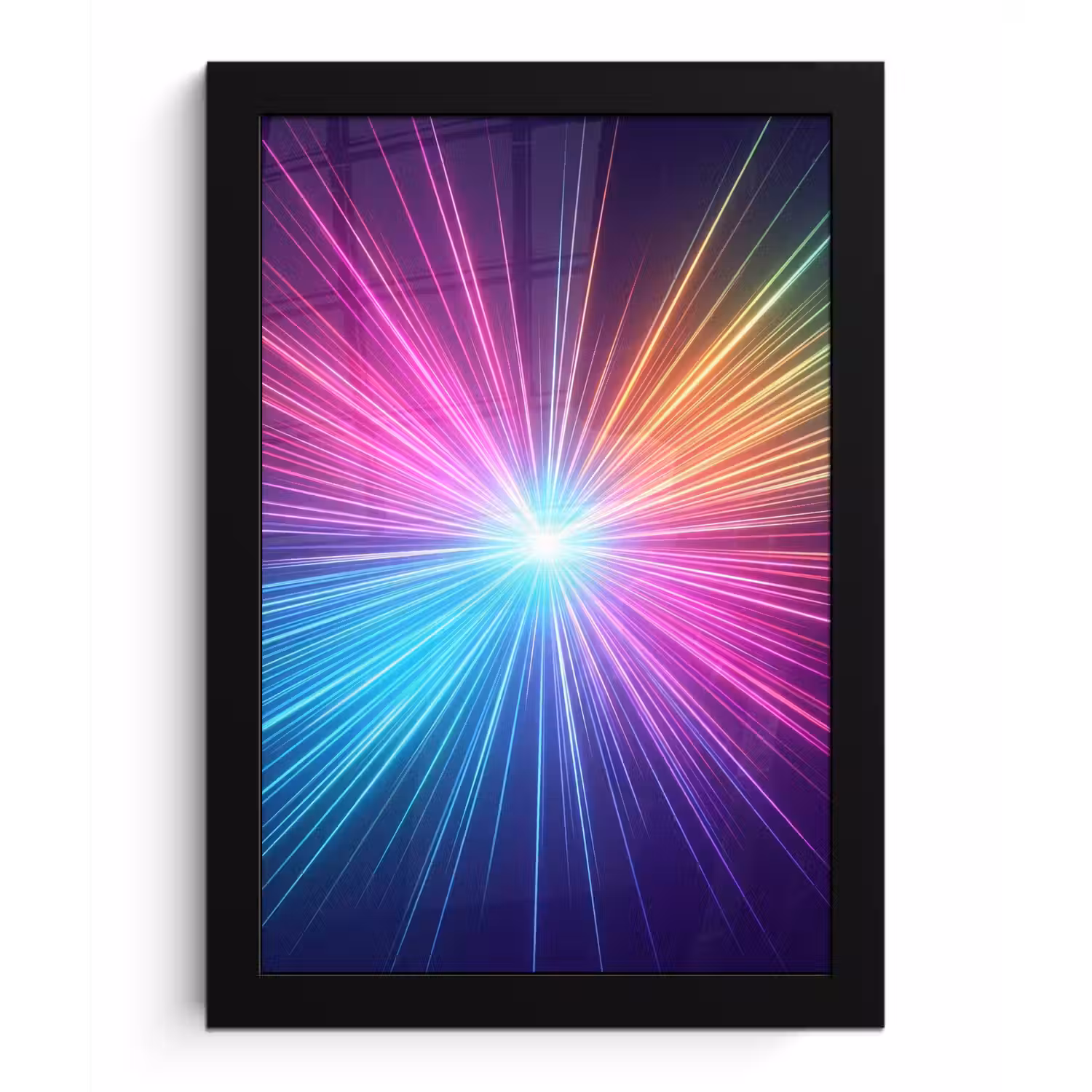 Abstract - Light - Burst - Modern - Colorful fotolijst zwart zonder passe partout klein -3d