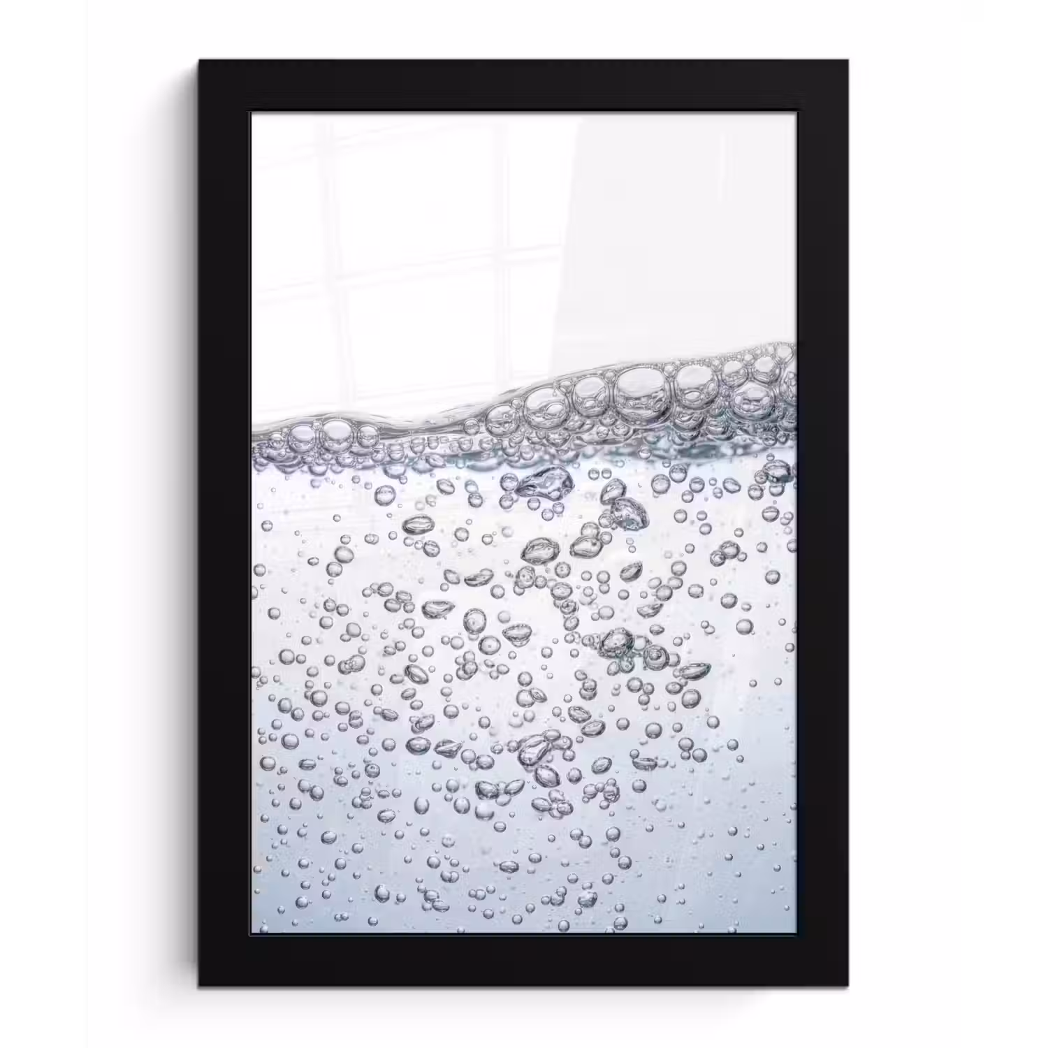Luchtbellen - Water - Dynamisch fotolijst zwart zonder passe partout klein -3d
