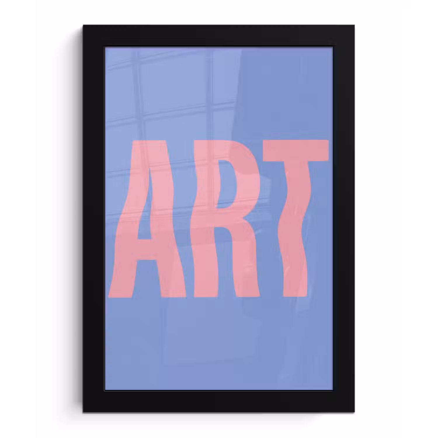 Art - Roze - Blauw fotolijst zwart zonder passe partout klein -3d