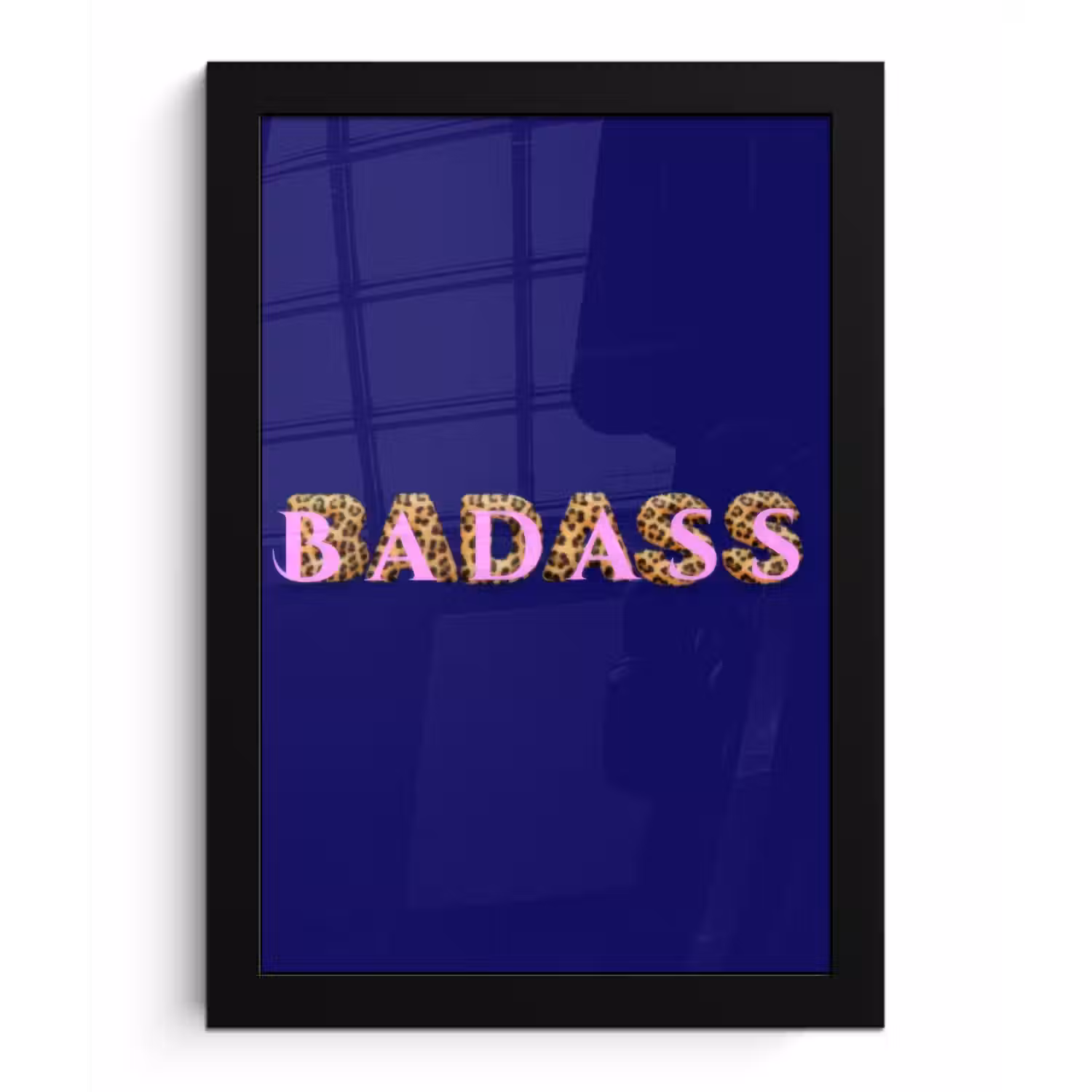 Badass - Panterpint - Schaduw - Roze fotolijst zwart zonder passe partout klein -3d