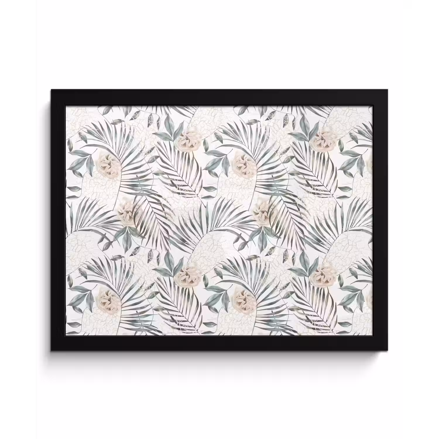 Boho - Jungle - Bloemen - Bladeren fotolijst zwart zonder passe partout klein -3d