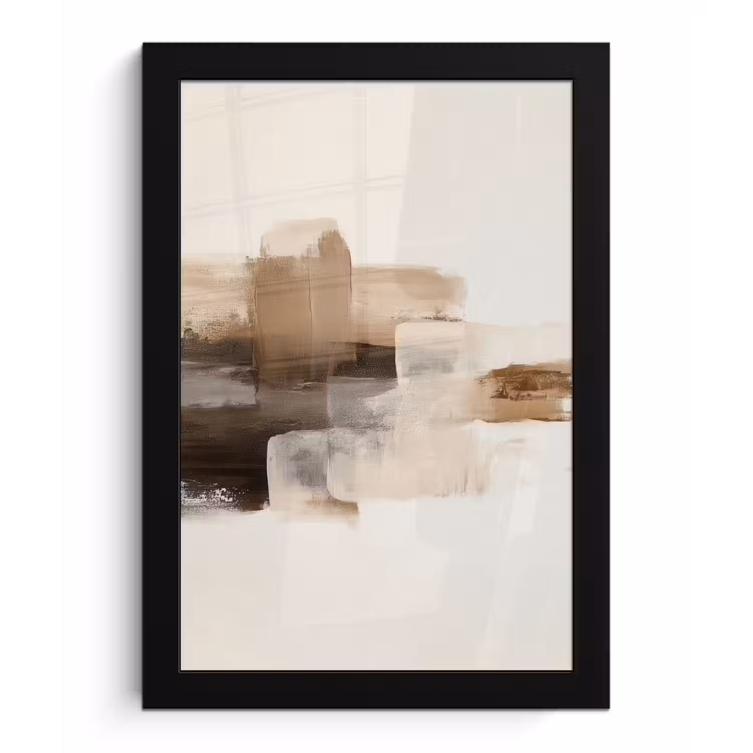 Penseelstreken - Abstract landschap - Rust fotolijst zwart zonder passe partout klein -3d