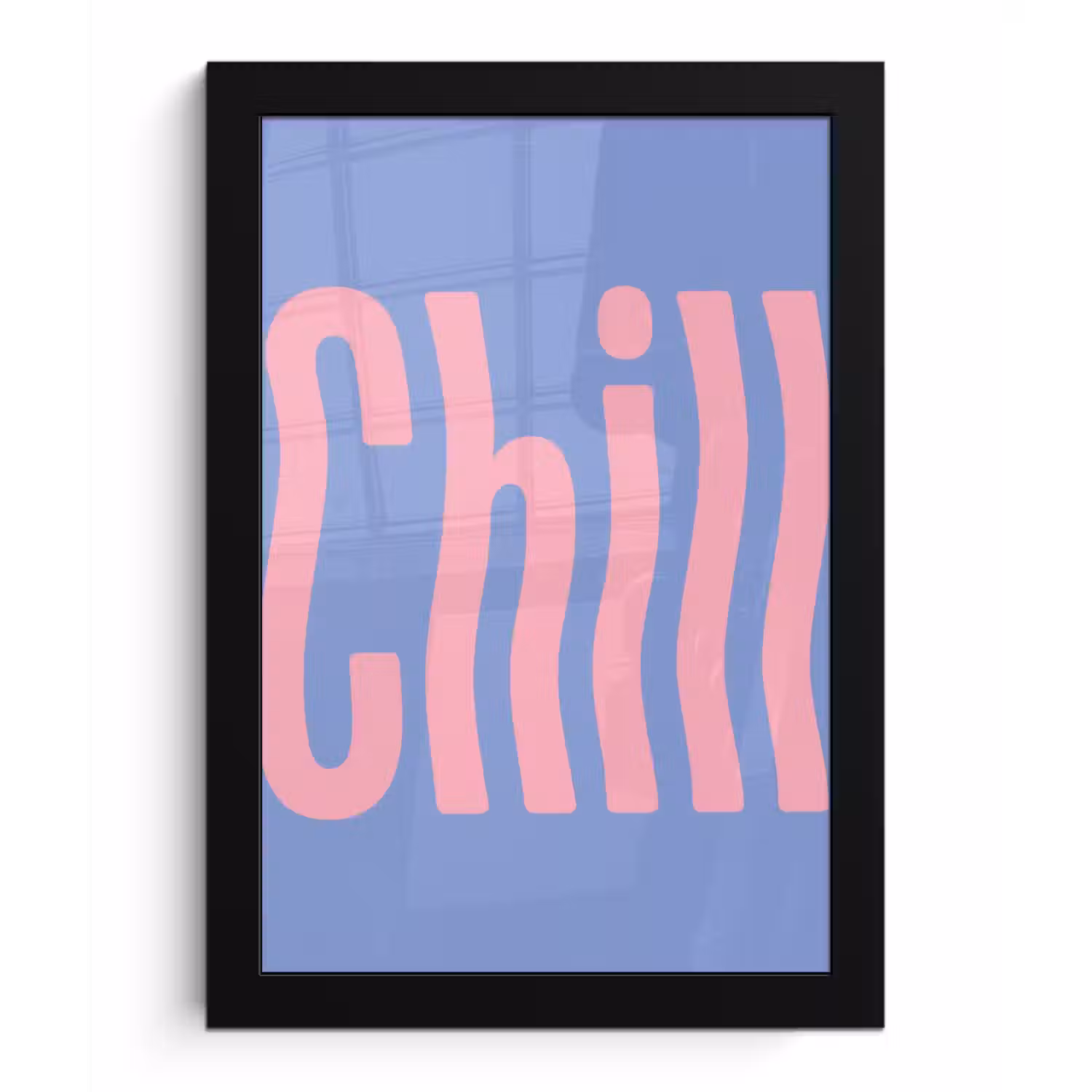Chill - Roze - Blauw - Golvend fotolijst zwart zonder passe partout klein -3d
