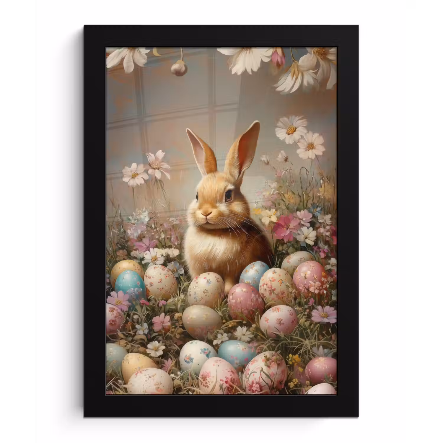 Paashaas - Lente - Paaseieren fotolijst zwart zonder passe partout klein -3d