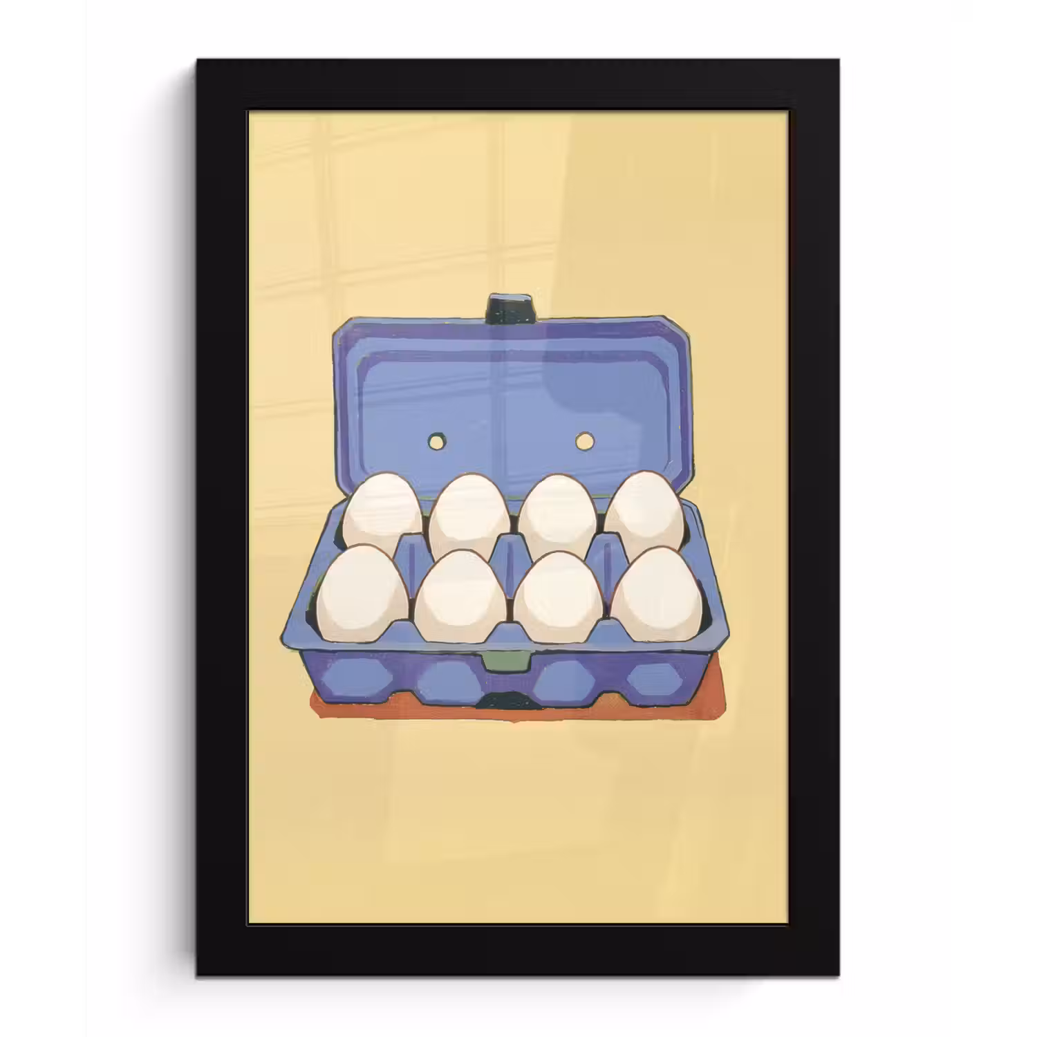 Eieren - Doos - Minimalistisch - Blauw fotolijst zwart zonder passe partout klein -3d