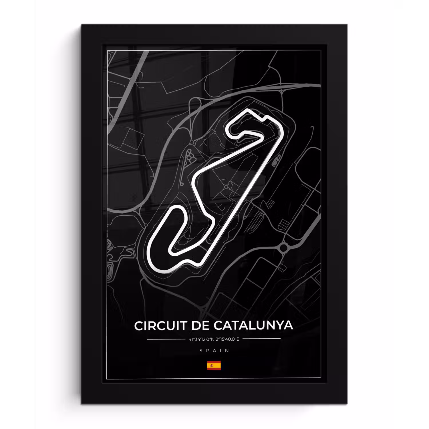 F1 - Racebaan - Circuit de Barcelona-Catalunya - Circuit - Spanje - Zwart fotolijst zwart zonder passe partout klein -3d