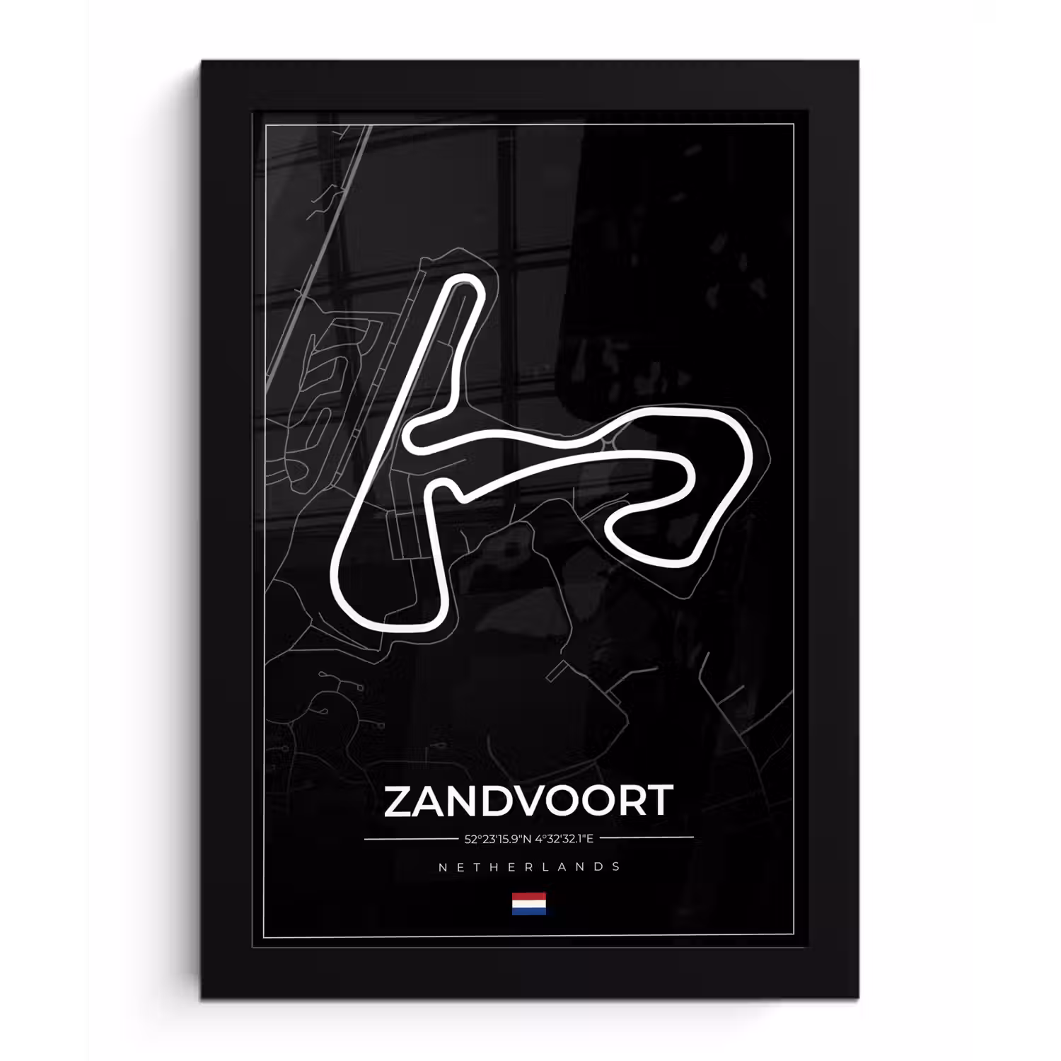 Formule 1 - Circuit Zandvoort - Racebaan - Nederland - Circuit - Zwart fotolijst zwart zonder passe partout klein -3d