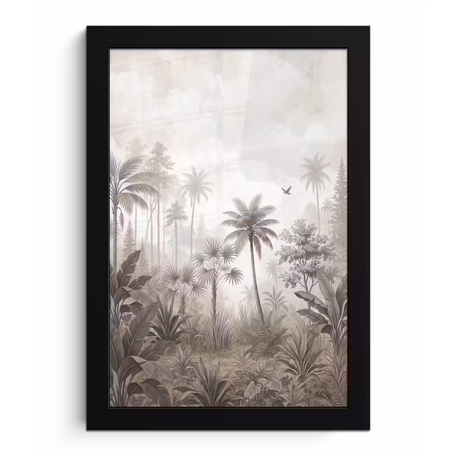 Jungle - Palmbomen - Natuur fotolijst zwart zonder passe partout klein -3d