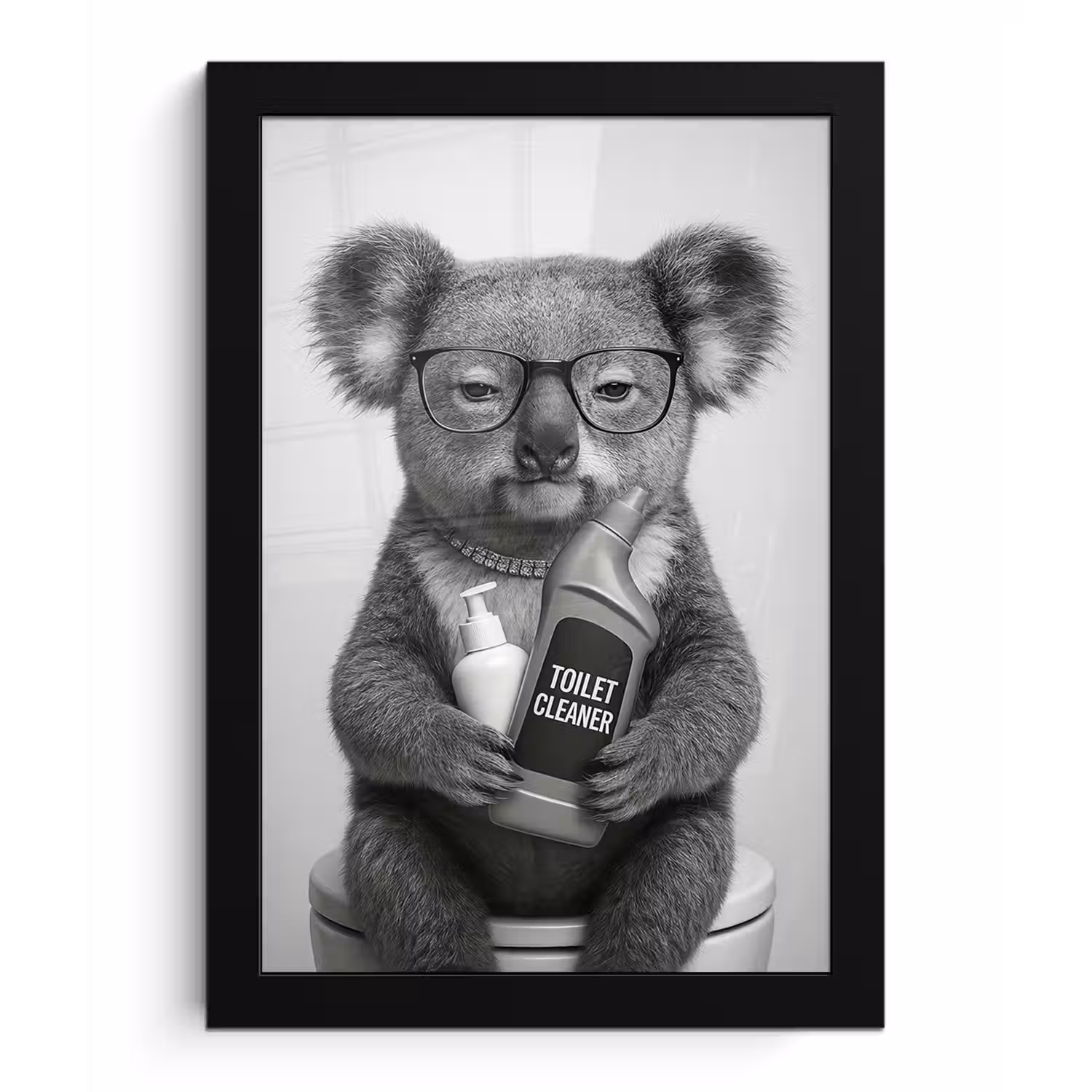 Koala - Bril - Toilet fotolijst zwart zonder passe partout klein -3d