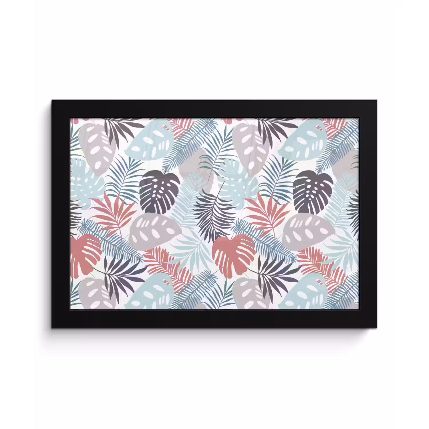 Bladeren - Jungle - Pastel - Tropisch fotolijst zwart zonder passe partout klein -3d