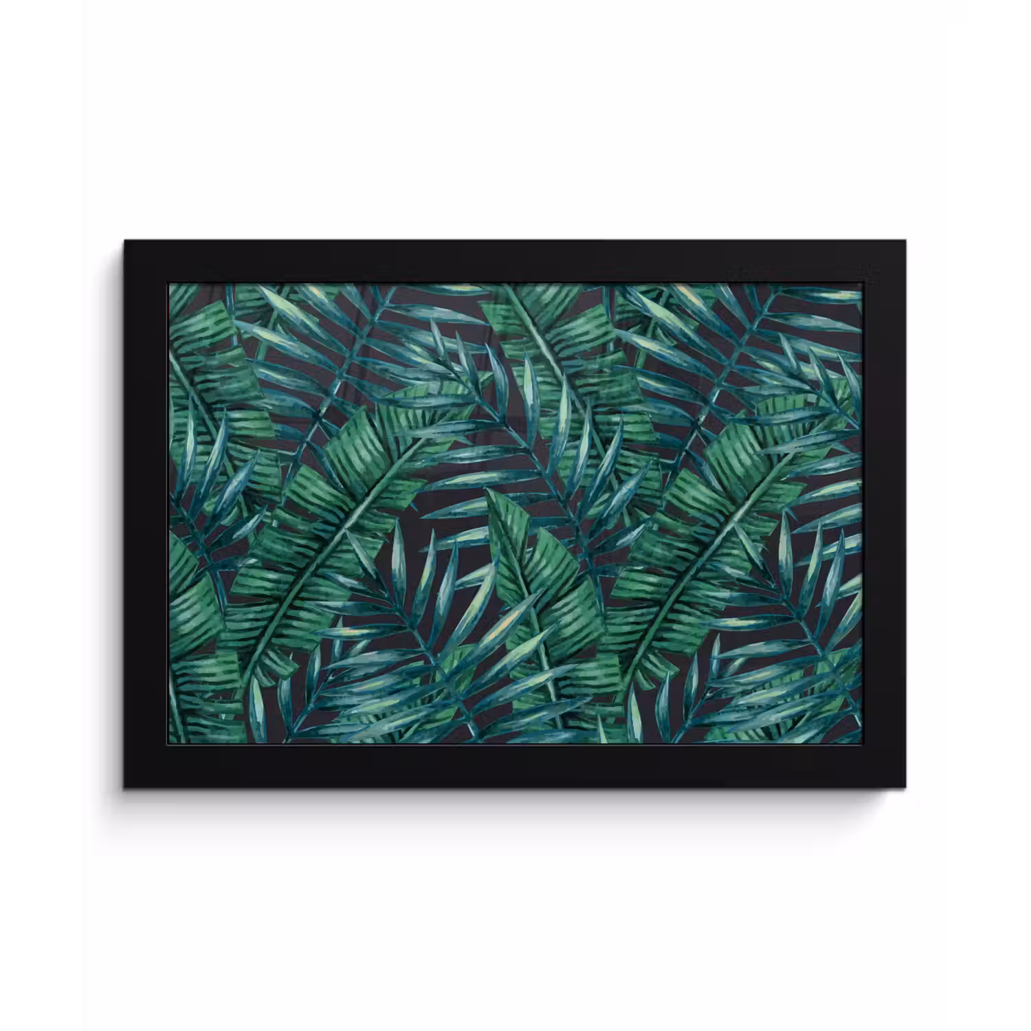 Bladeren - Tropisch - Jungle - Natuur fotolijst zwart zonder passe partout klein -3d